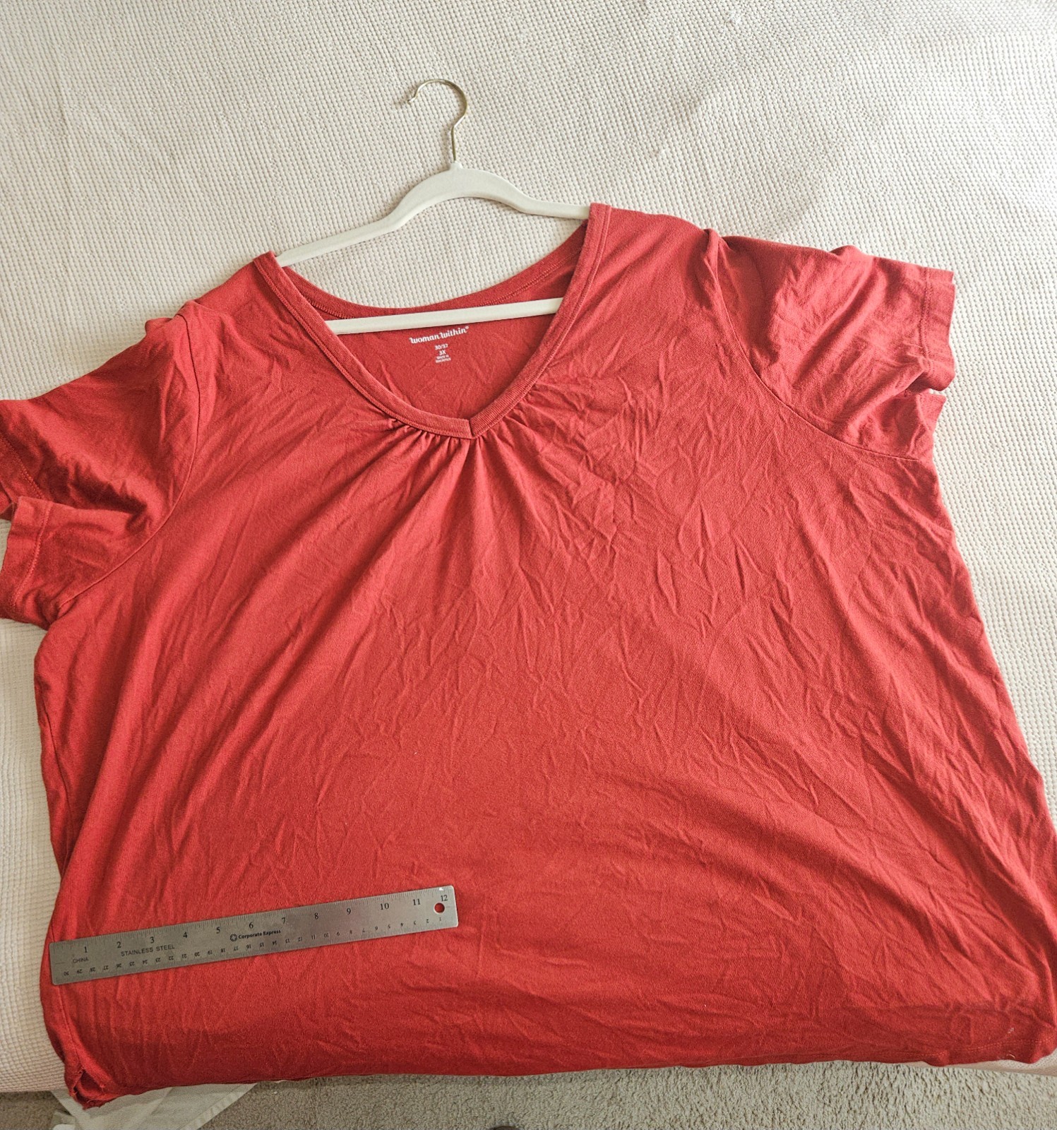 30/32 3x Woman Within Plus Size women\'s Rust V-Neck T-Shirt