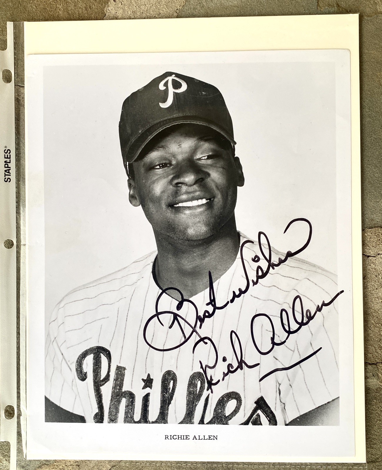 Richie Dick Allen Phillies Rookie Era Signed Photo ‘Best Wishes’ Inscription Richie Dick Allen Phillies Rookie Era Signed Photo ‘Best Wishes’ Inscription