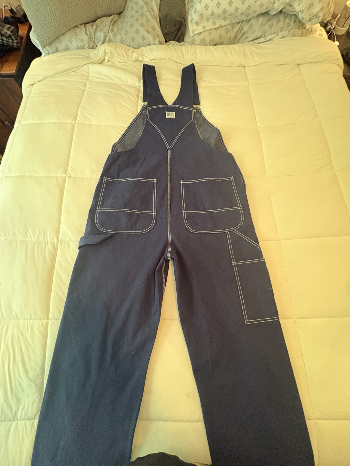 Liberty Adult unisex Denim Bib Overalls – Classic Blue Workwear Jeans – New