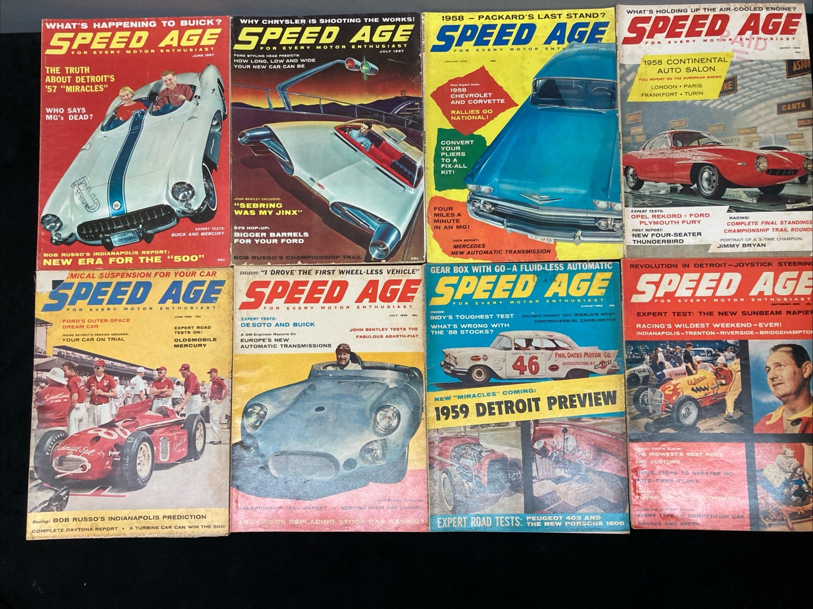 Speed Age Magazine June 1957-September 1958 Lot of 8 See Details Speed Age Magazine June 1957-September 1958 Lot of 8 See Details