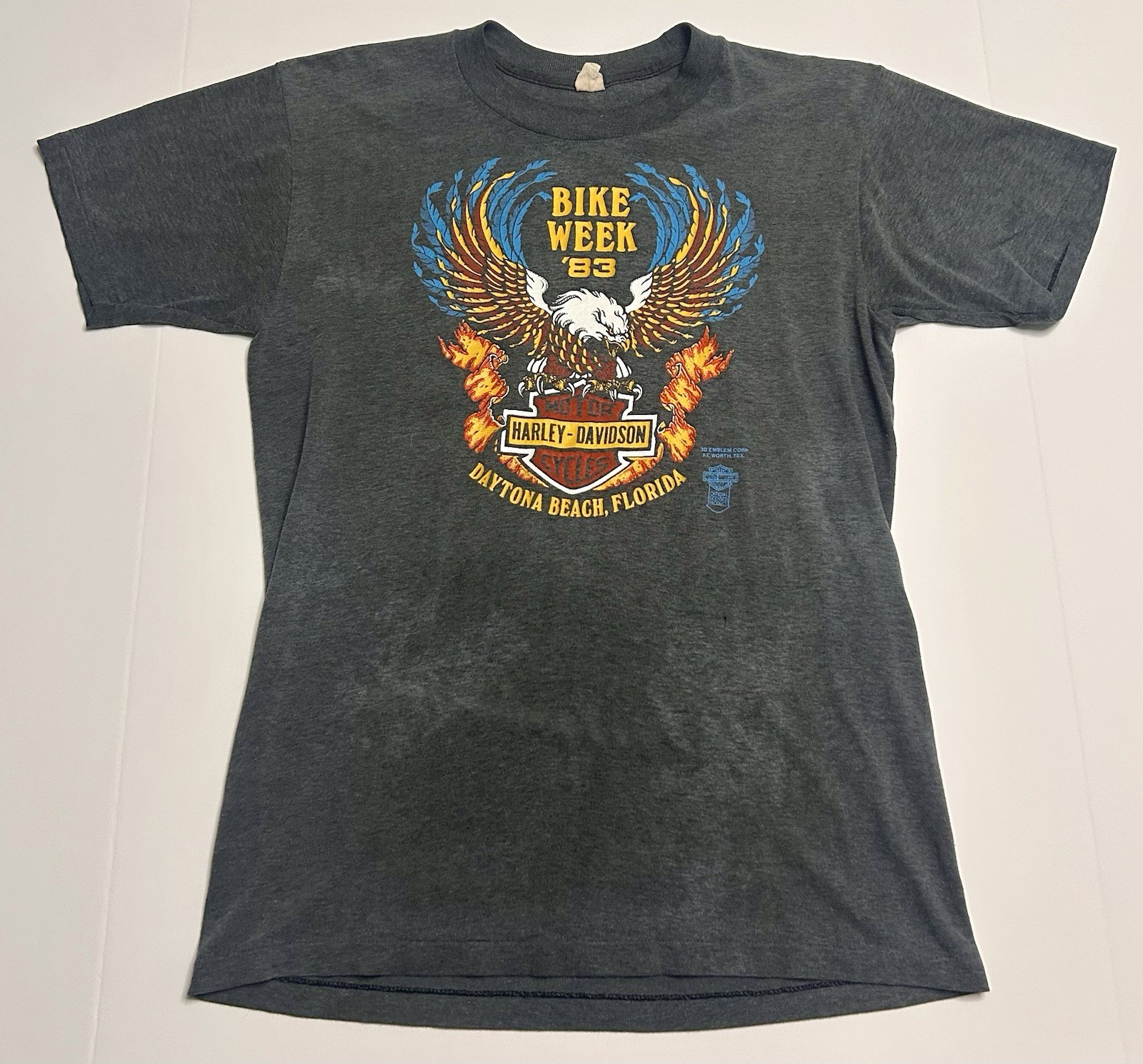 Vintage Rare 1983 Harley Davidson Daytona Beach Bike Week Size L Vintage Rare 1983 Harley Davidson Daytona Beach Bike Week Size L
