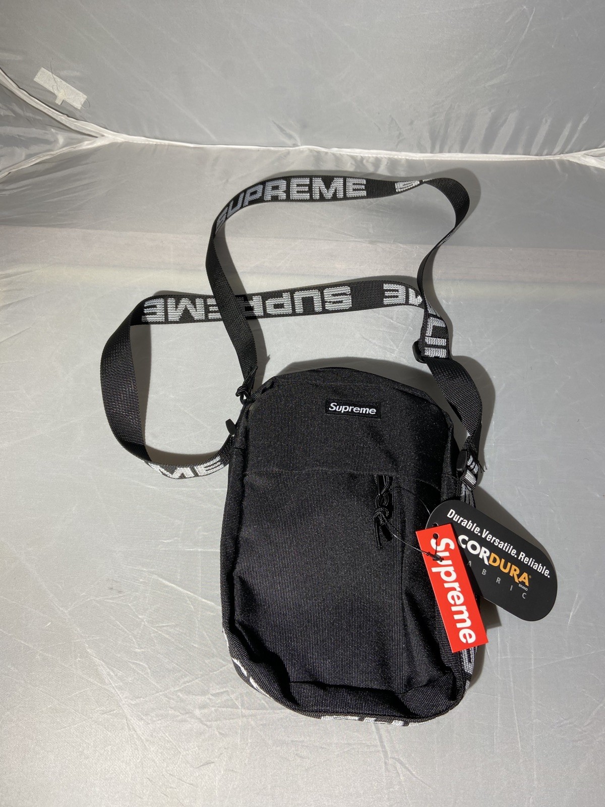 Supreme SS18 Shoulder Bag Black Box Logo Crossbody Streetwear Authentic