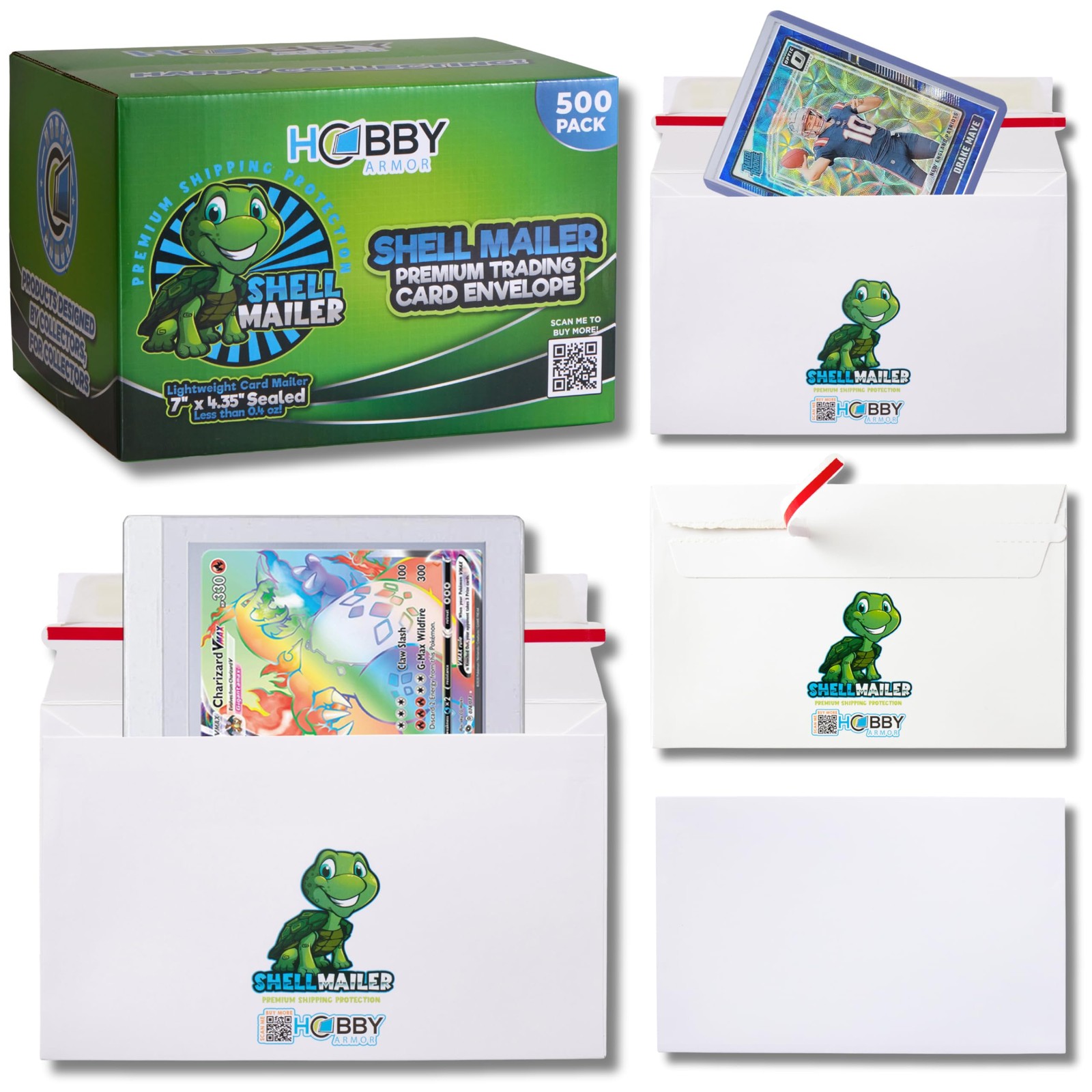 500 Pack Shell Mailer Trading Card 7 x 4.35 inches, 500 - Turtle 500 Pack Shell Mailer Trading Card 7 x 4.35 inches, 500 - Turtle