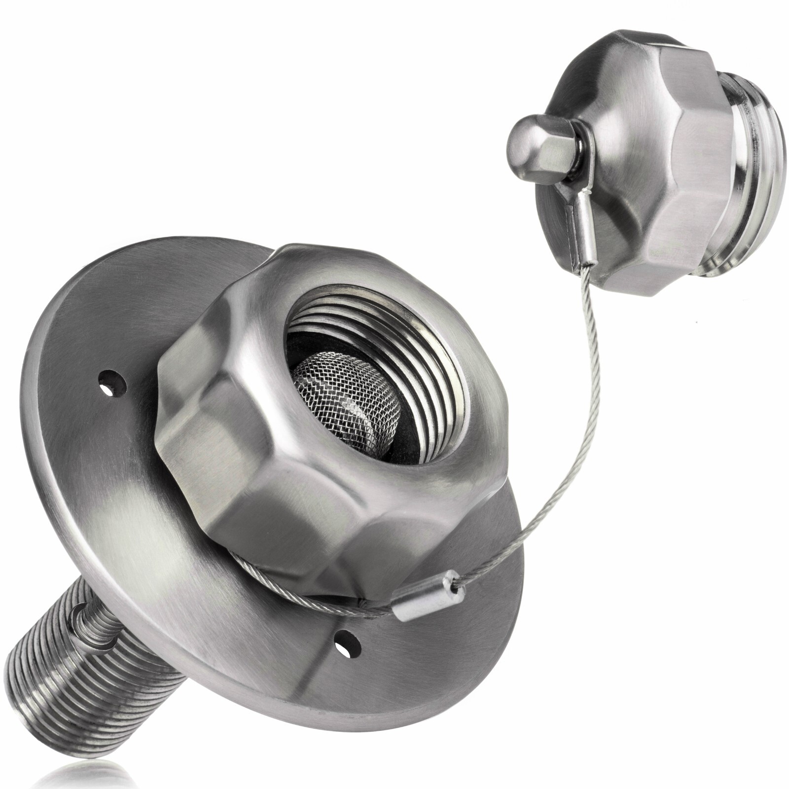 Metal RV City Water Stainless Inlet With Check Valve Flange Hose Connector Fill Metal RV City Water Stainless Inlet With Check Valve Flange Hose Connector Fill