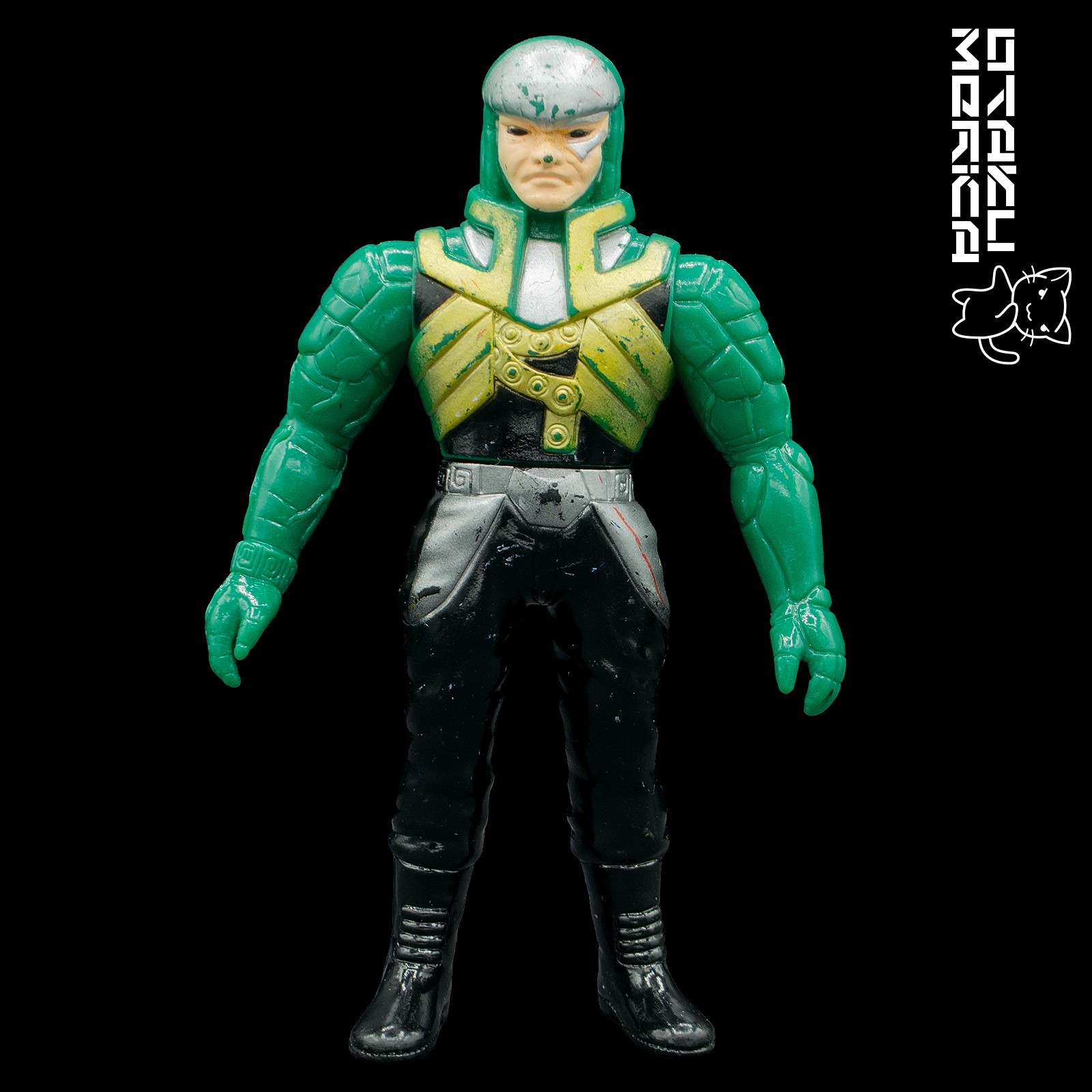 Bandai 1987 Hikari Sentai Maskman - Commander Barabas Sofubi Figure 4.5in