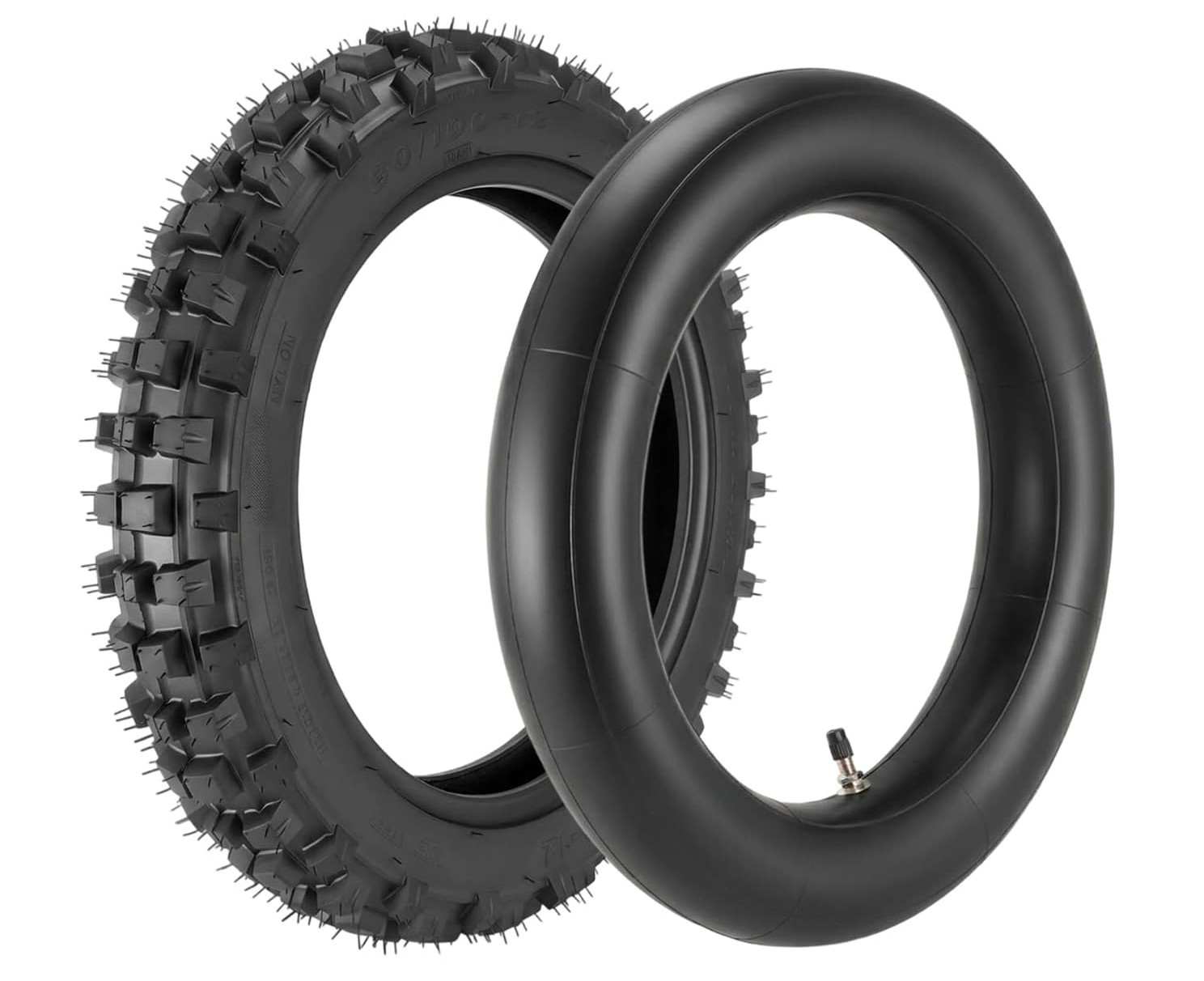 80/100-12 Rear Tire with 3.00-12 Inner Tube for Off Road Dirt Pit Bikes