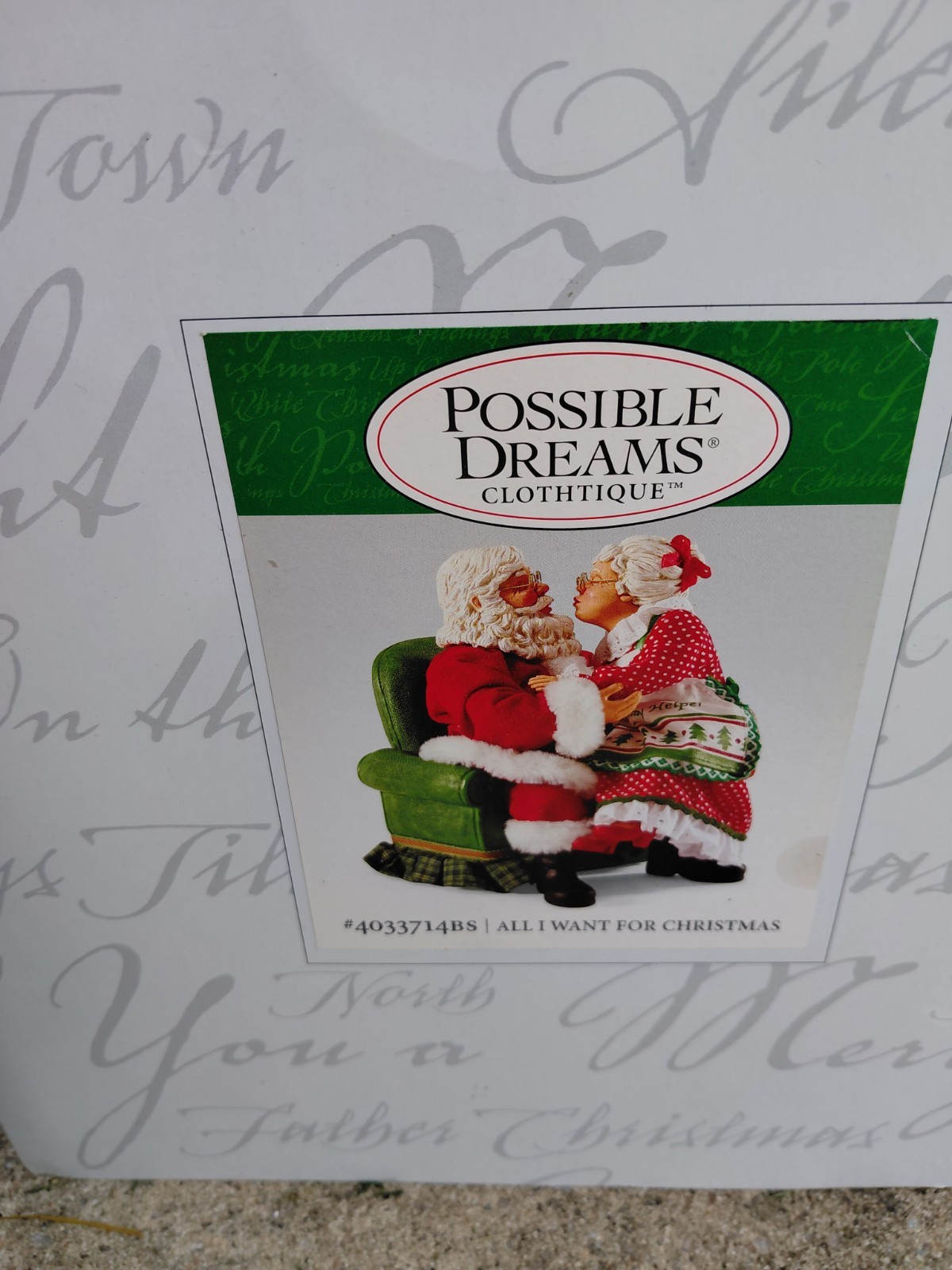 Clothtique Possible Dreams All I Want For Christmas Kissing Santa & Mrs Clause Clothtique Possible Dreams All I Want For Christmas Kissing Santa & Mrs Clause
