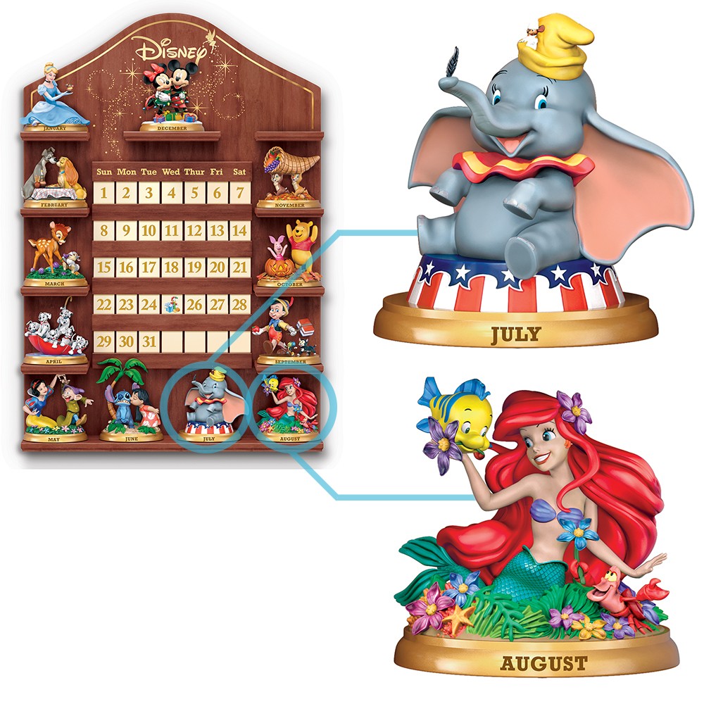 Bradford Exchange Disney Magical Moments Perpetual Calendar Figurines JUL/AUG #4