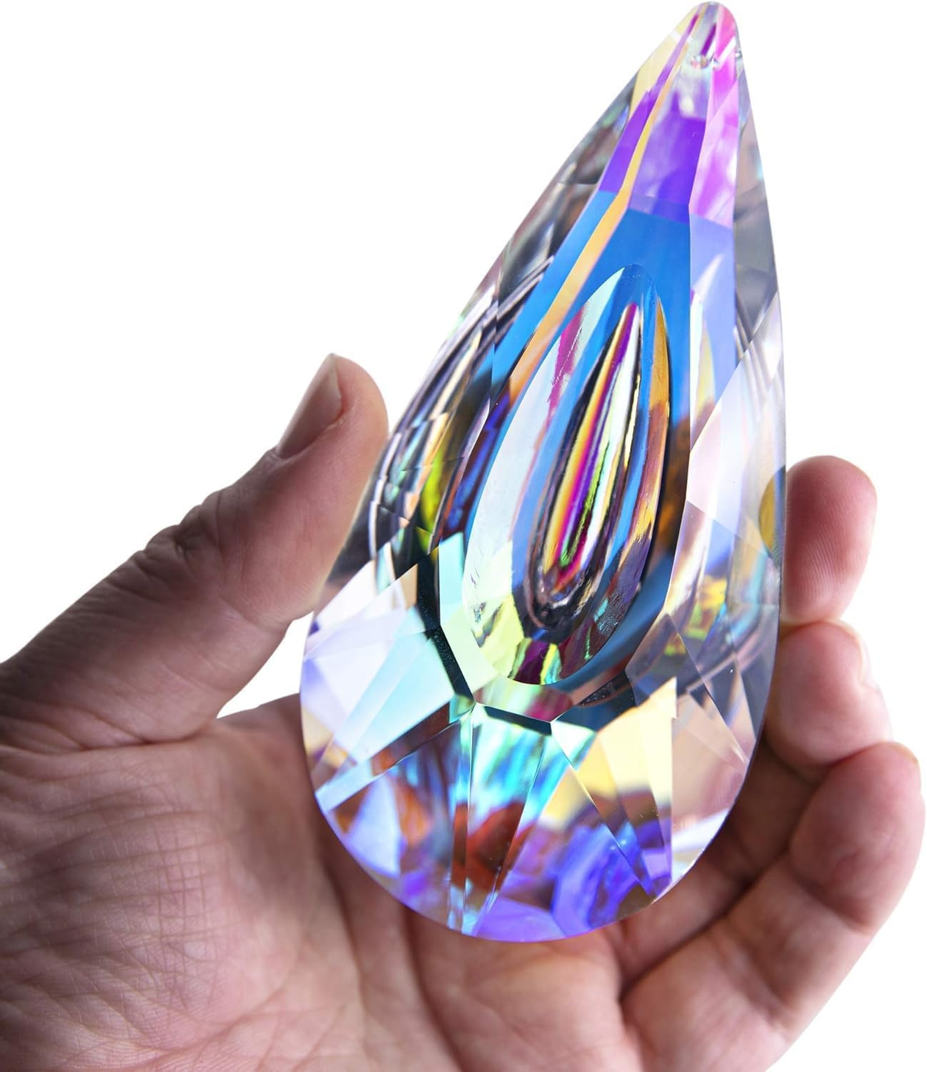 120Mm/4.7In Crystal Prism Suncatcher Window Hanging Sun Catchers AB Colored