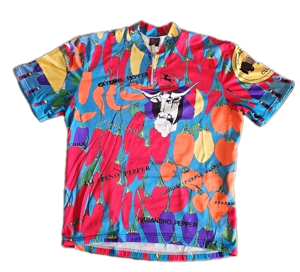 Vintage Giordana Cycling Jersey Armadillo Club Chili Pepper 90s Italy L