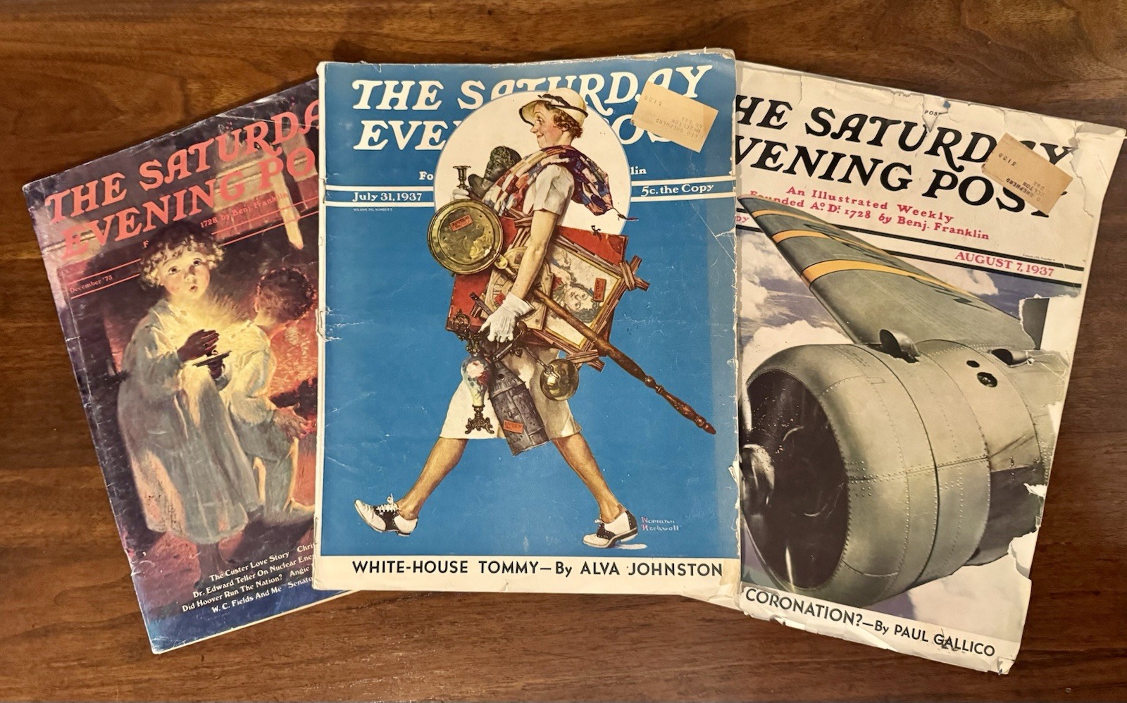 The Saturday Evening Post Vintage 1937 Lot of 3 Magazines Rockwell Grey Johnston The Saturday Evening Post Vintage 1937 Lot of 3 Magazines Rockwell Grey Johnston