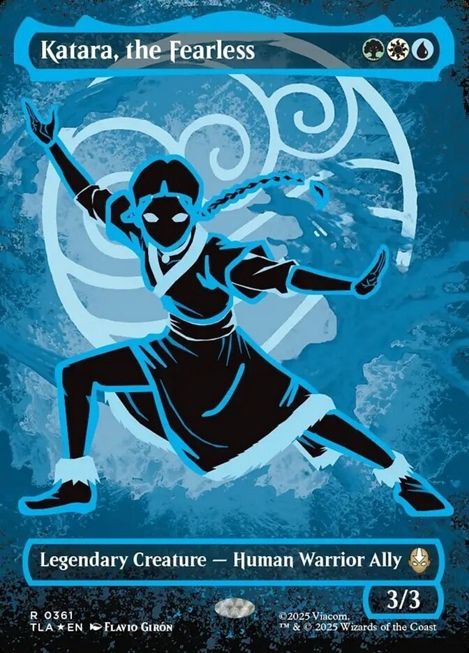 Katara, the Fearless (Borderless) (Neon Ink Foil) Avatar: The Last Playtest Card