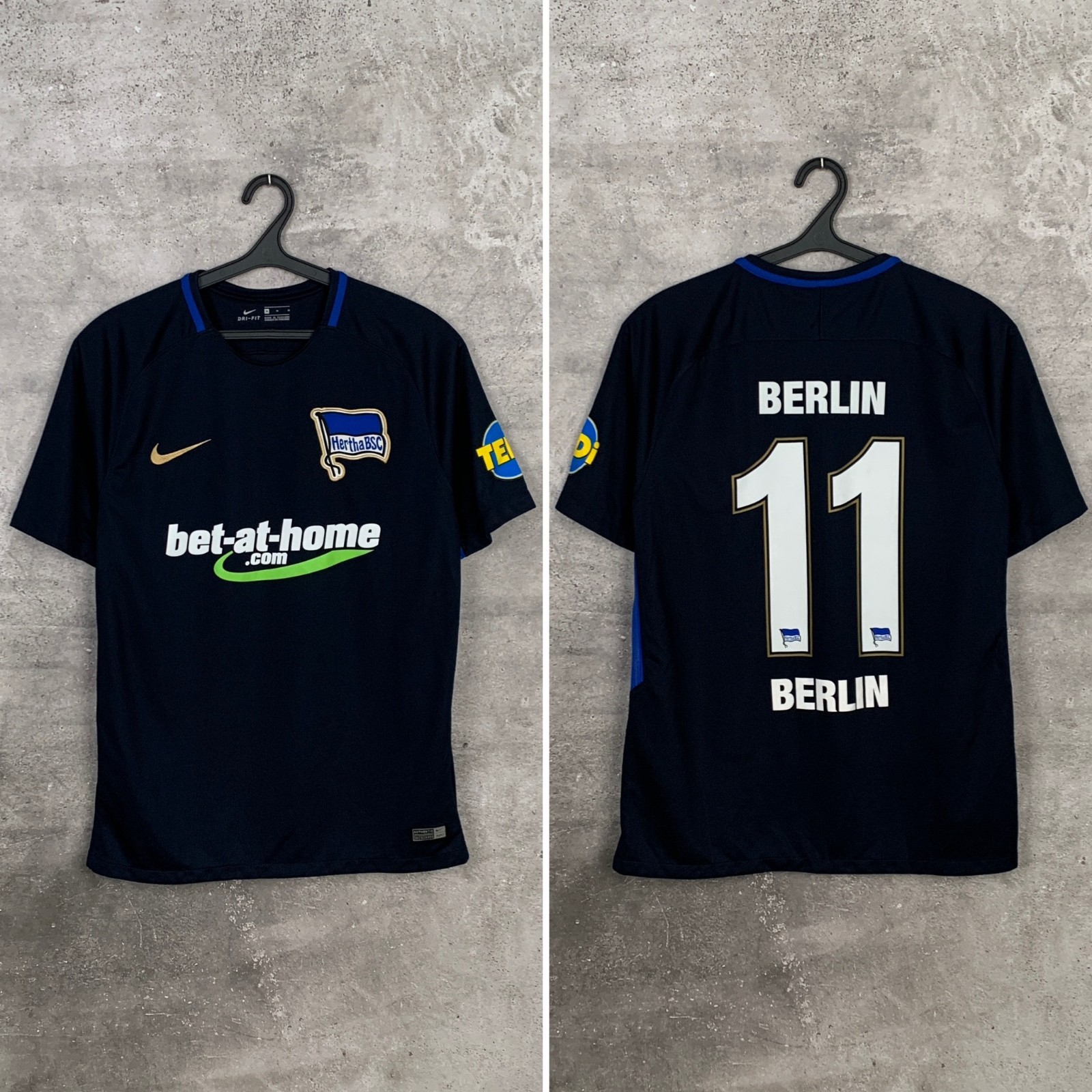 HERTHA BSC BERLIN 2017 2018 AWAY FOOTBALL SHIRT #11 LECKIE NIKE JERSEY SIZE M