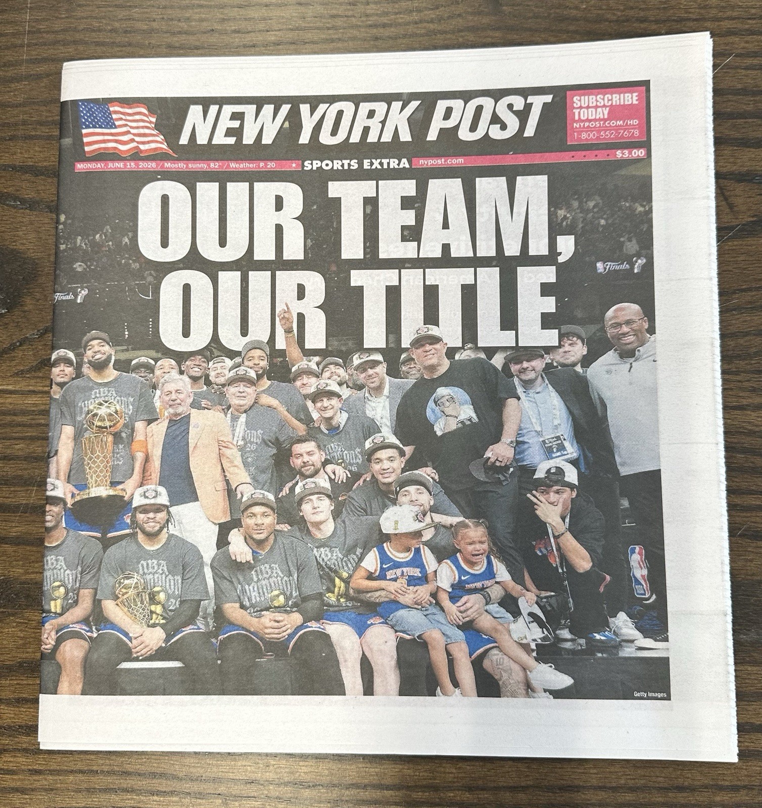 🏆 NEW YORK POST JUNE 15 2026 KNICKS OUR TEAM OUR TITLE NEWSPAPER CHAMPIONS 🏆