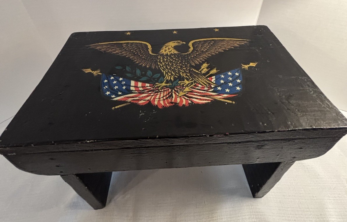 VTG Wooden Bench Early American Eagle Hand Made Colonial 10”x10”x16” VTG Wooden Bench Early American Eagle Hand Made Colonial 10”x10”x16”