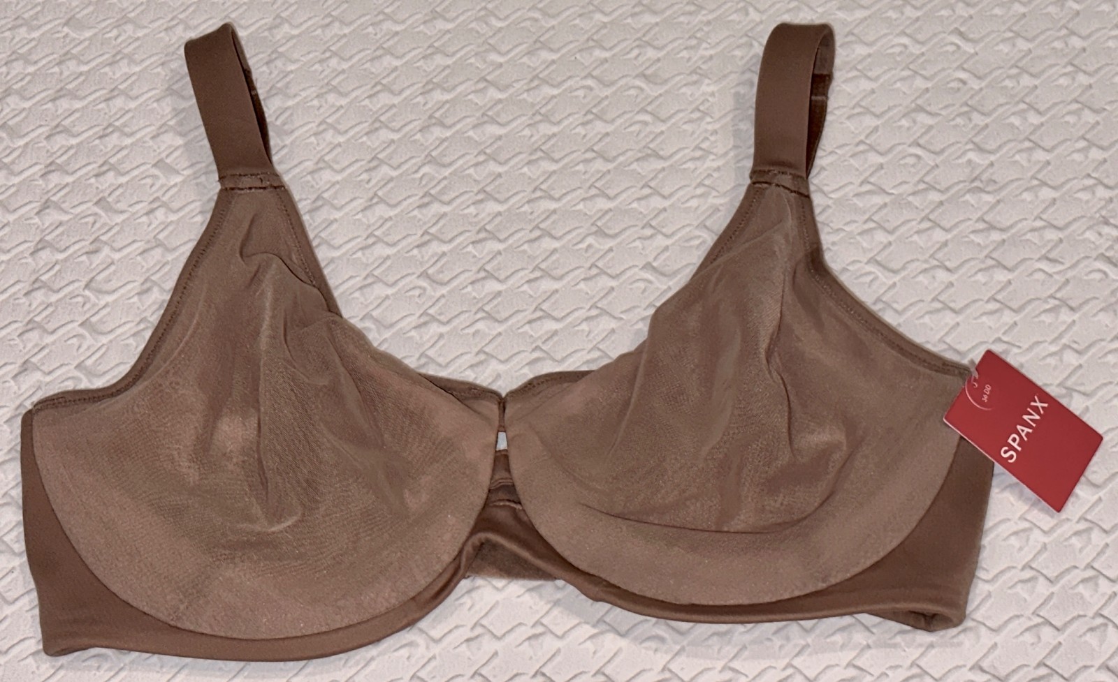 SPANX Illusion Lace Cafe Au Lait Rose Minimizer Underwire Bra Womens Sz 32G