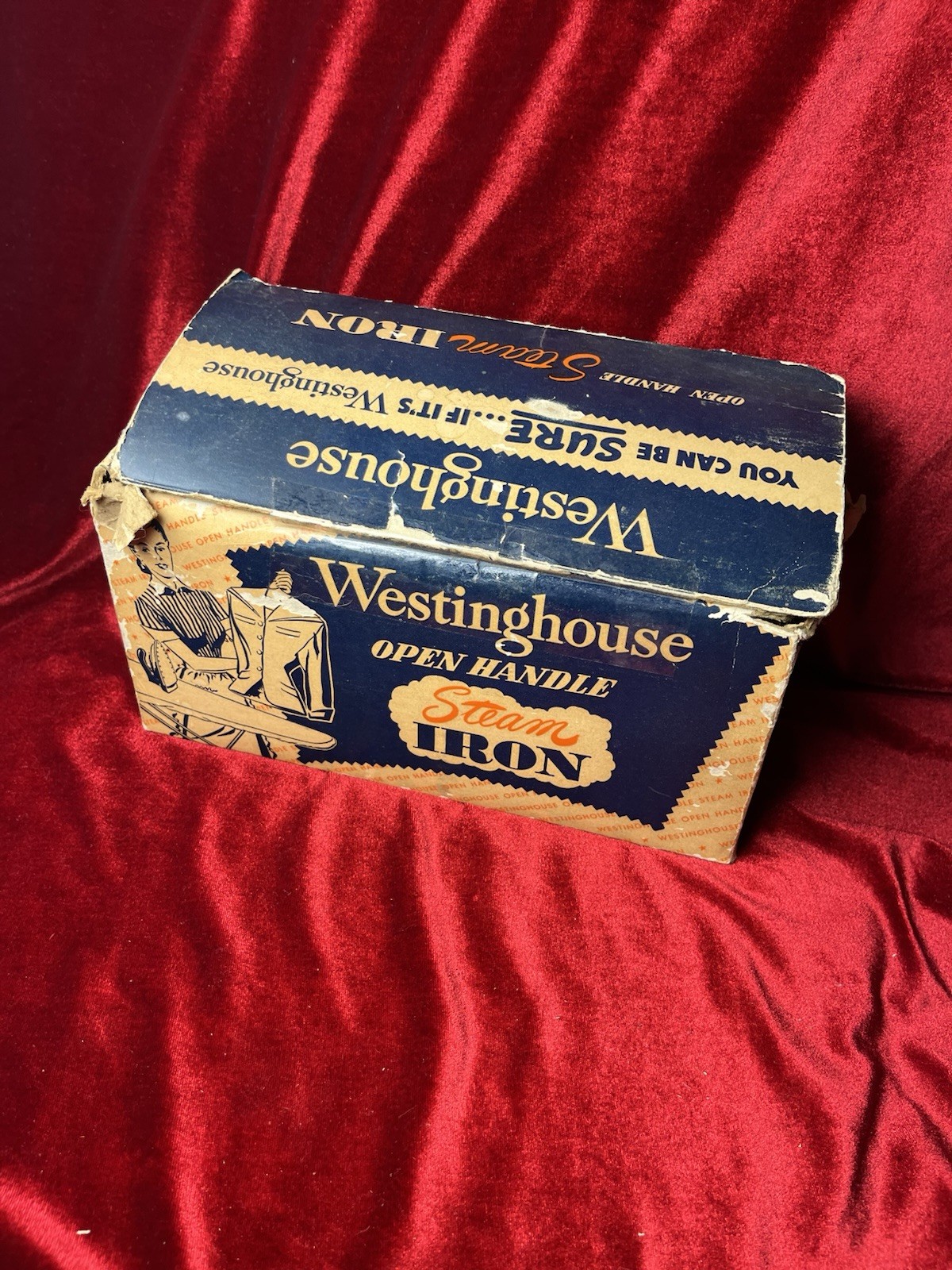 Westinghouse Open Handle Chrome Steam Iron w/ Box MCM Vintage - Tested Westinghouse Open Handle Chrome Steam Iron w/ Box MCM Vintage - Tested