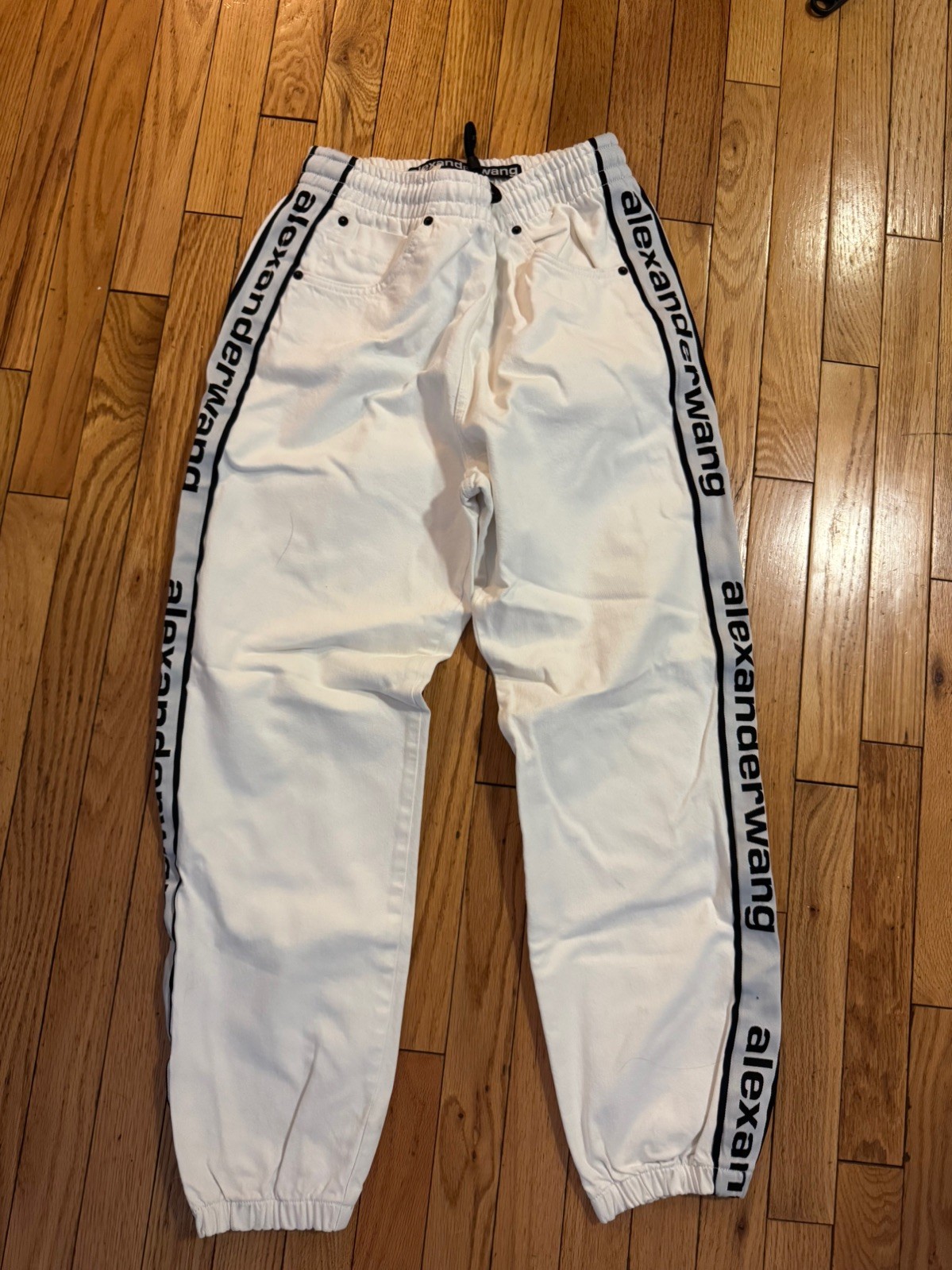 Alexander Wang Men\'s Side Tape Logo Jean Joggers - Size S Alexander Wang Men\'s Side Tape Logo Jean Joggers - Size S
