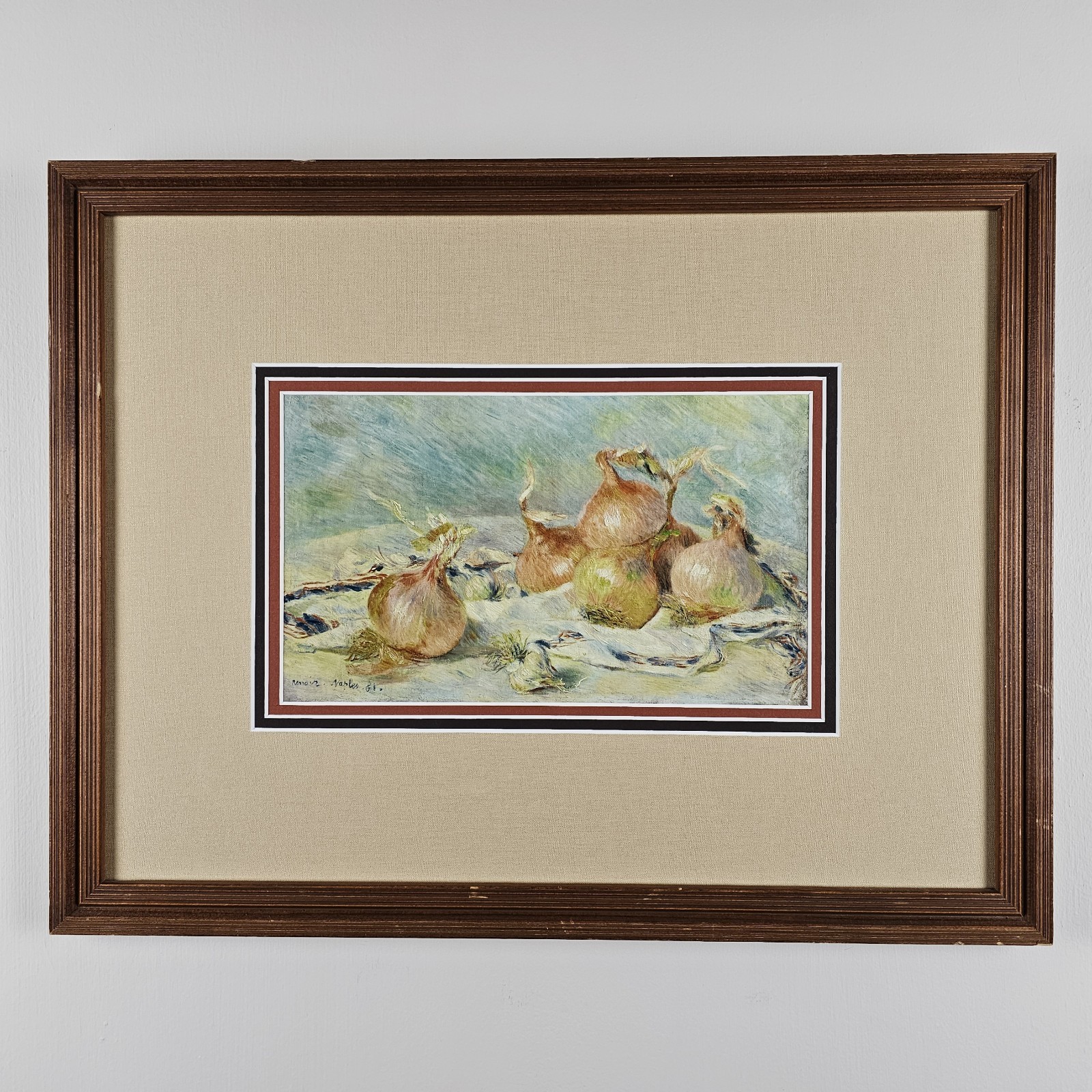 ART - Vintage Pierre Auguste Renoir Print - Onions - 18.5x14.5 Framed Art Print