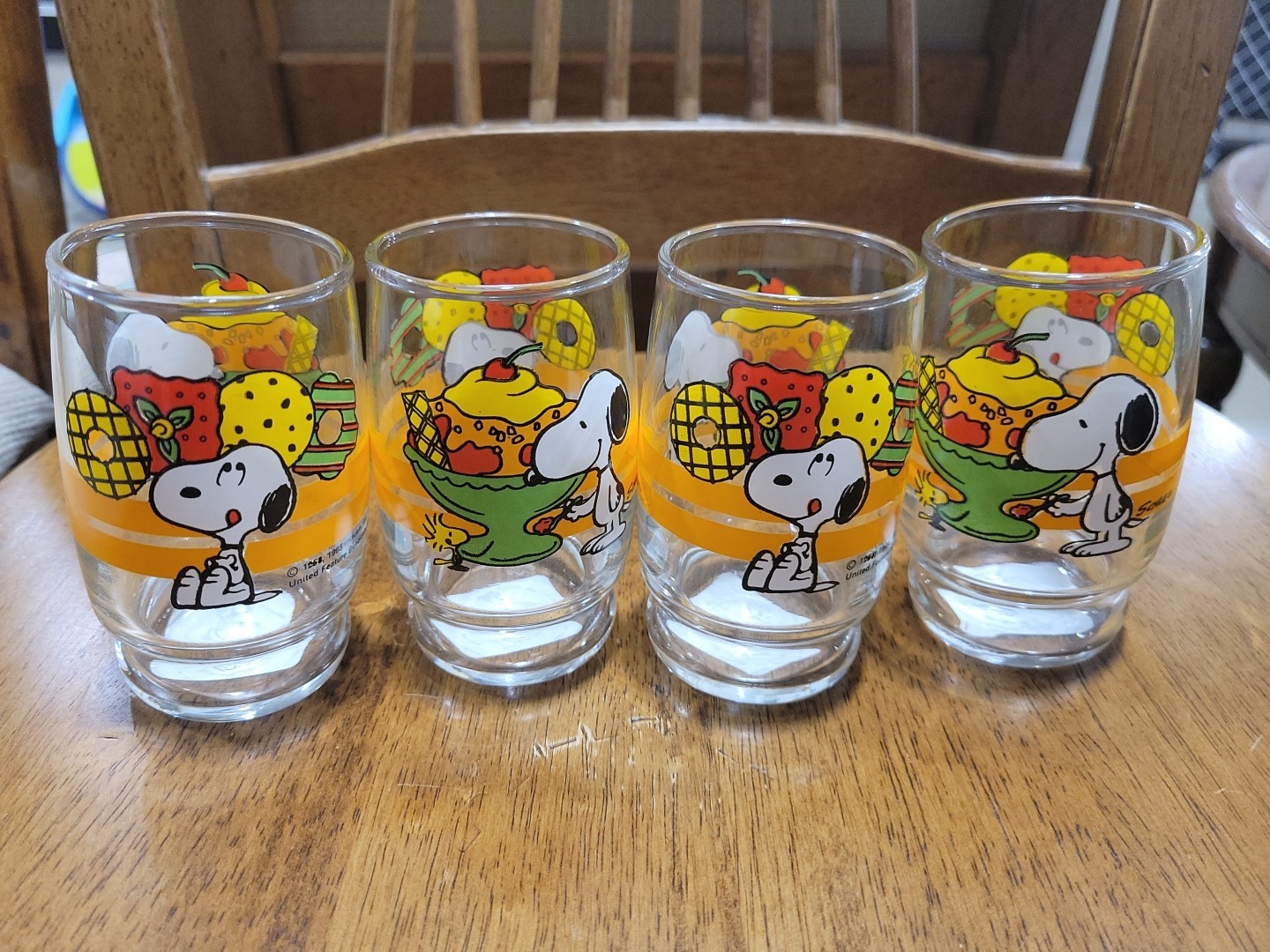 Vtg 1958 1965 Peanuts Snoopy Woodstock Sundae Sweets Dessert Glass Set of 4 Vtg 1958 1965 Peanuts Snoopy Woodstock Sundae Sweets Dessert Glass Set of 4