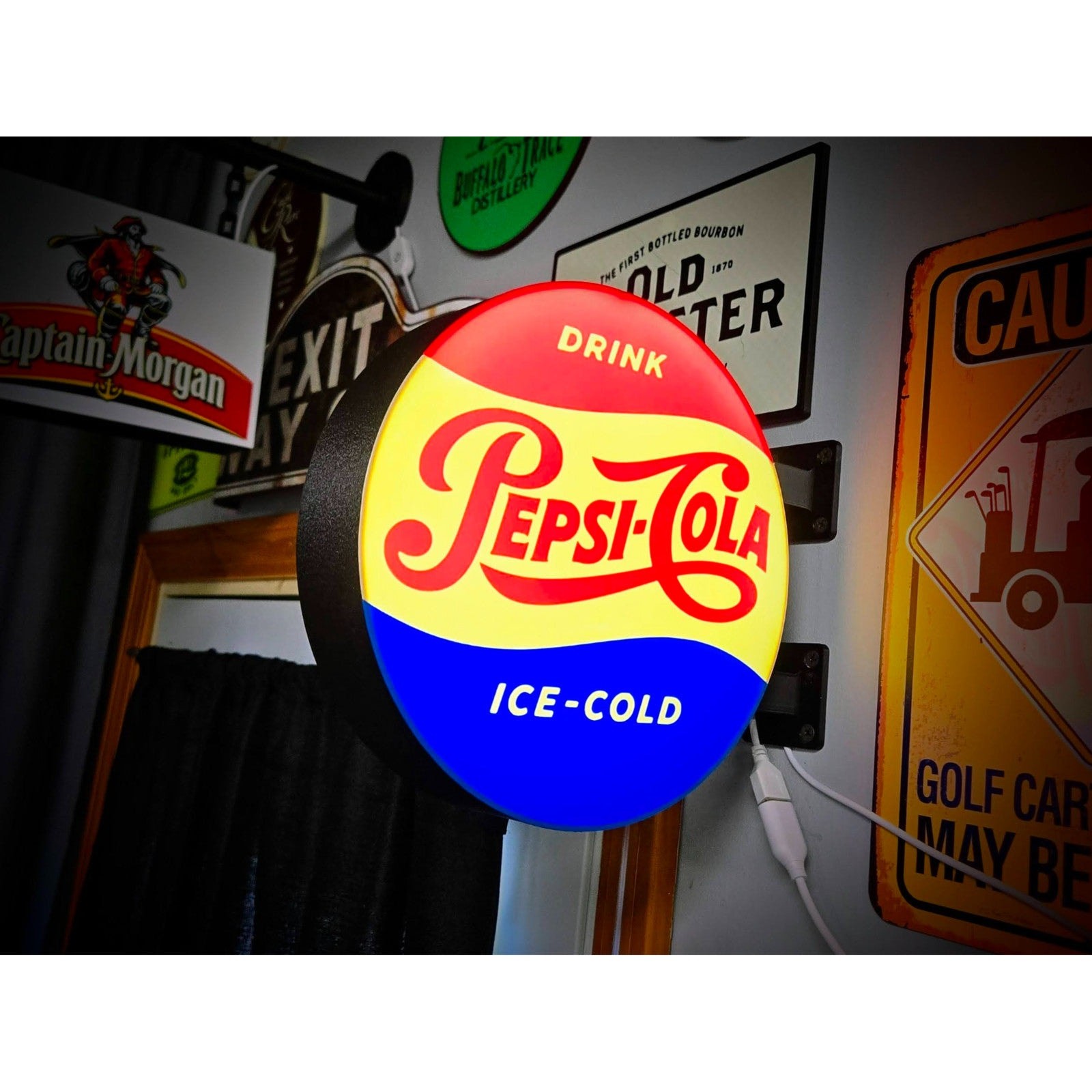 Vintage Pepsi Cola 2-Sided LED Lightbox 9 Inch Light Box LED Sign 3D Printed