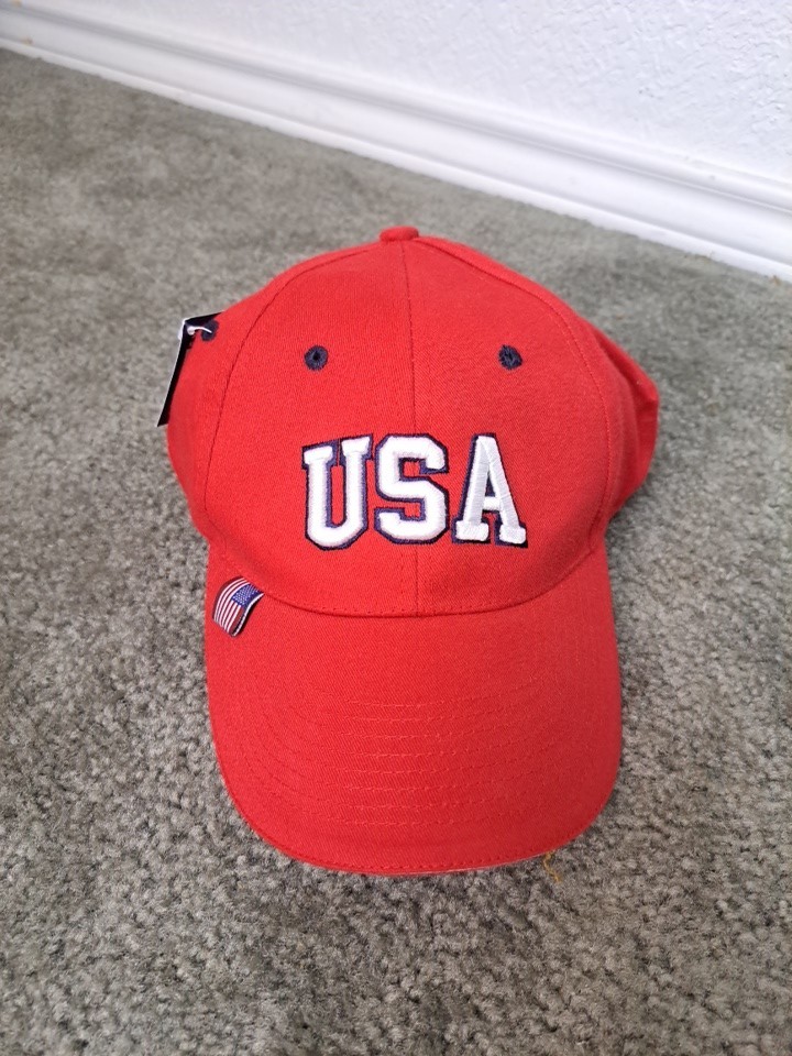 Dome HOME USA CAP / HAT Red ADJUSTABLE Universal Fit NWT Dome HOME USA CAP / HAT Red ADJUSTABLE Universal Fit NWT