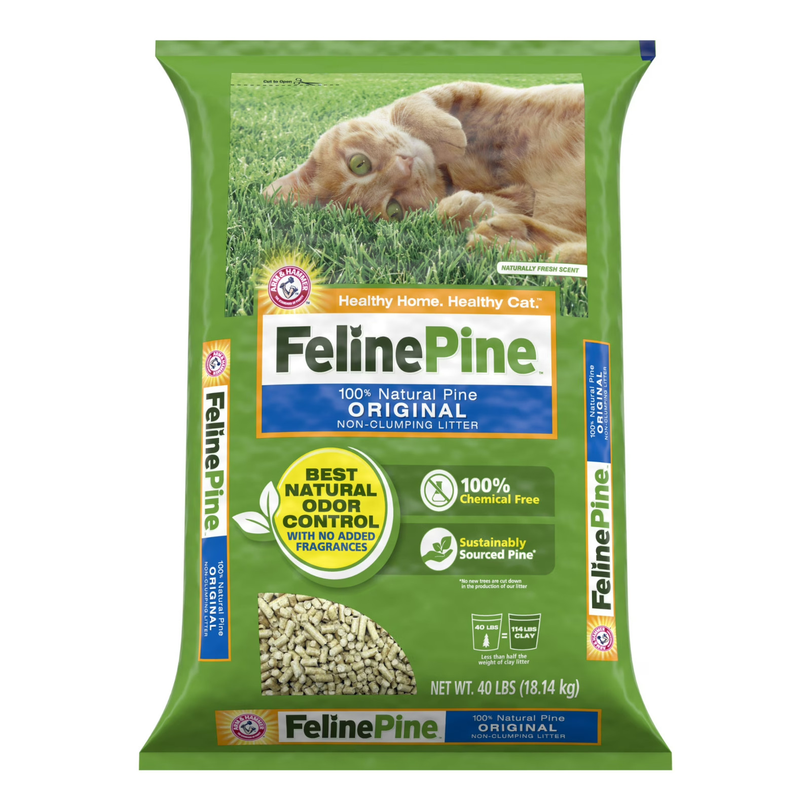 Feline Pine Original 100% Natural Pine Non-Clumping Cat Litter 40lb Feline Pine Original 100% Natural Pine Non-Clumping Cat Litter 40lb