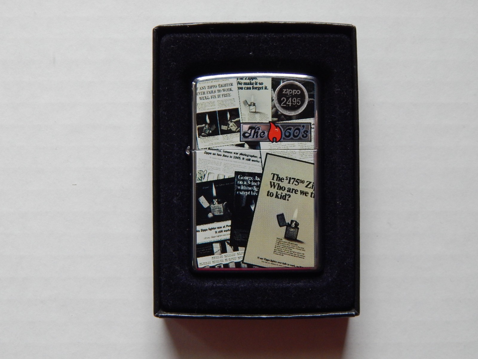 2007 ZIPPO “The 60's” Vintage Ads NEW MIB Unused w/ Seal in Box #24188 2007 ZIPPO “The 60's” Vintage Ads NEW MIB Unused w/ Seal in Box #24188