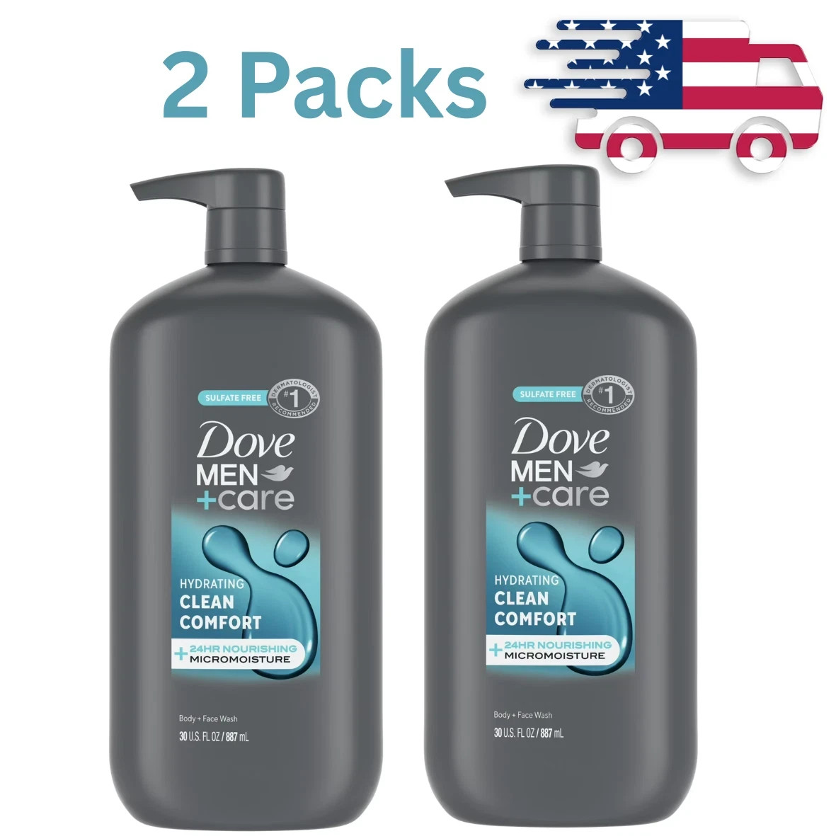 Dove Men+Care Body Wash & Face Wash for Men Clean Comfort, 30 oz - 2 PACK Dove Men+Care Body Wash & Face Wash for Men Clean Comfort, 30 oz - 2 PACK