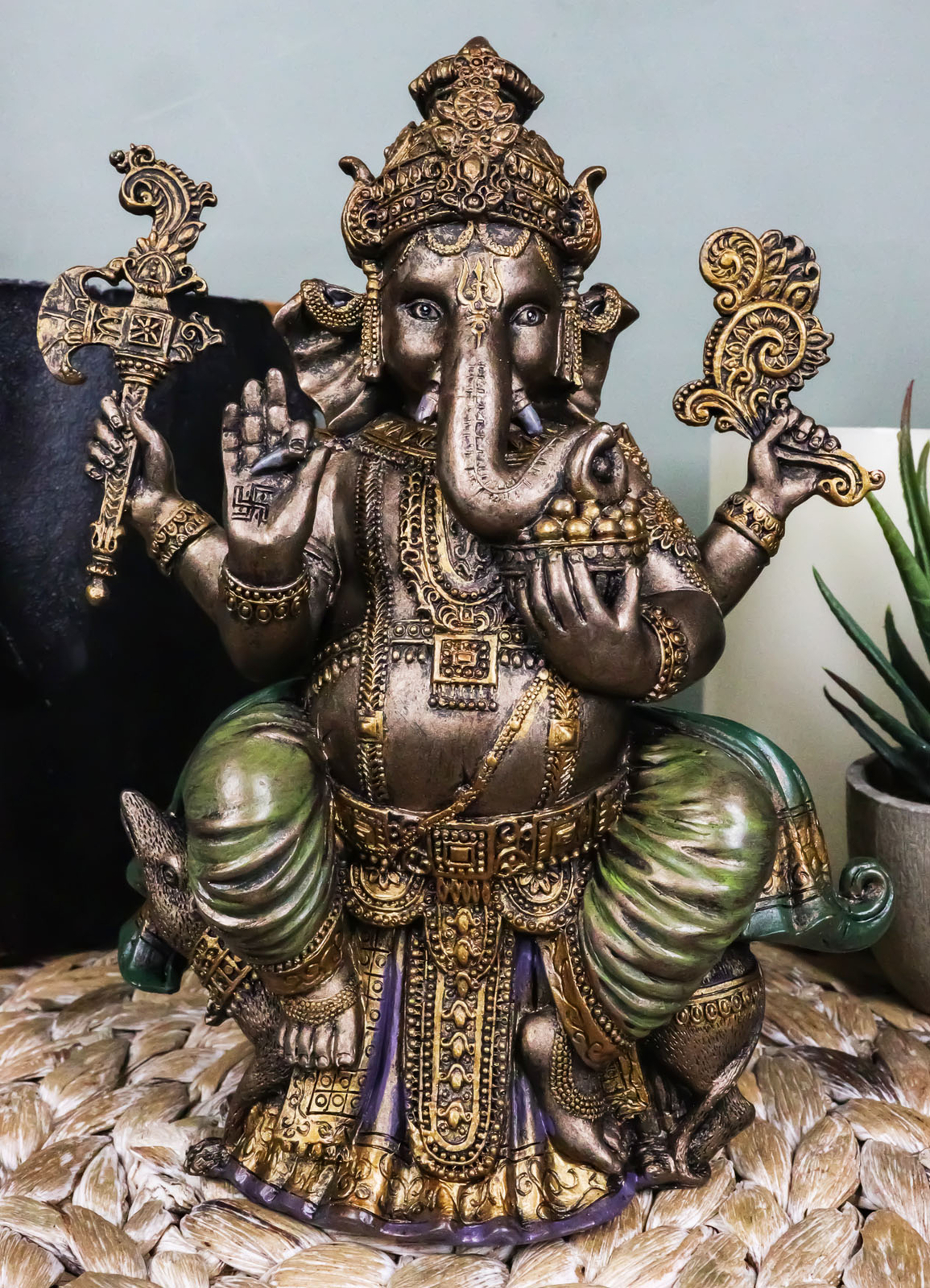 Hindu Lord Ganesha Sitting On Throne Statue Elephant God Hoysala Empire Ganapati Hindu Lord Ganesha Sitting On Throne Statue Elephant God Hoysala Empire Ganapati