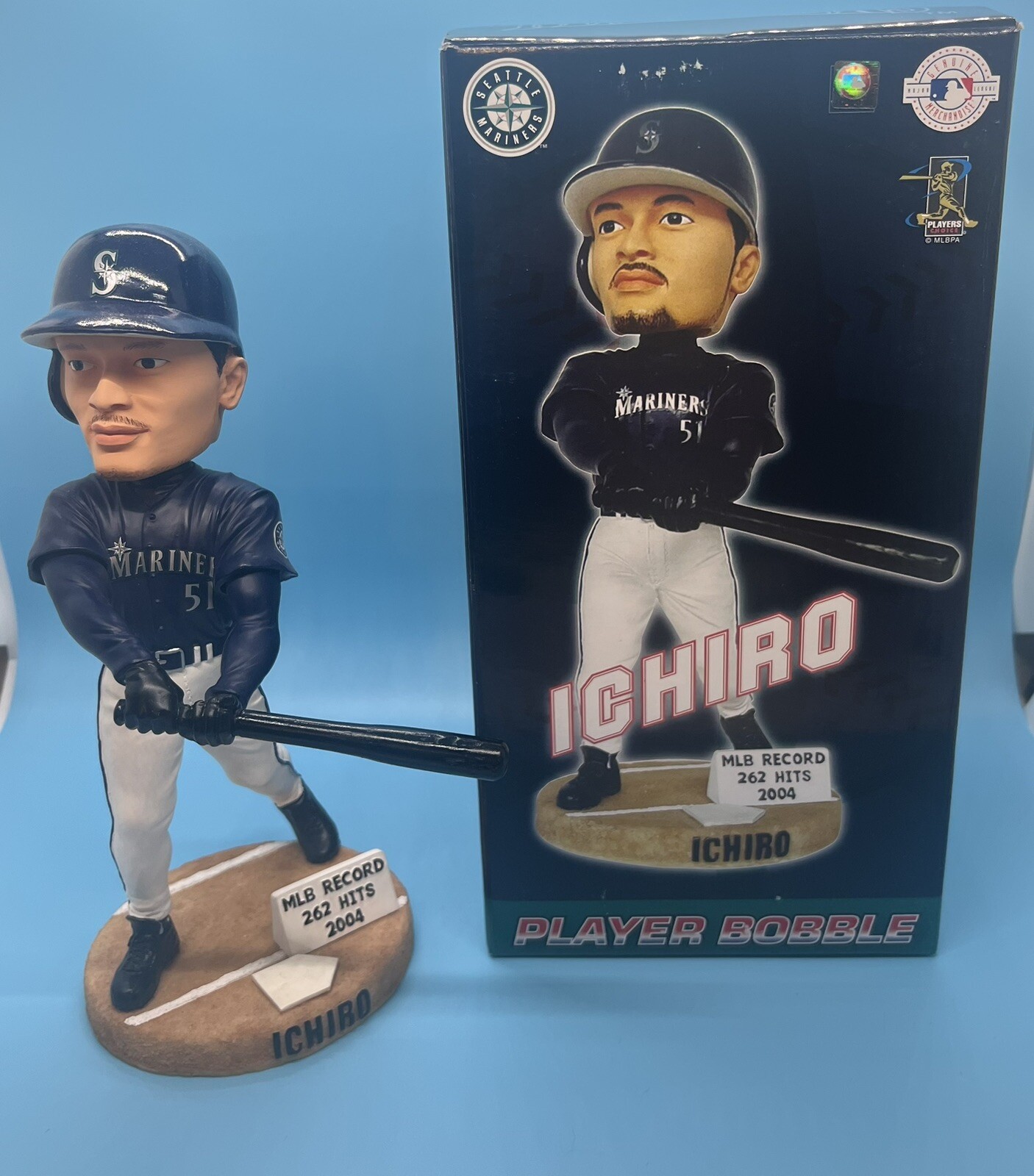 NIB NEW Ichiro Mariners 2004 262 Hits Season Bobblehead Player Bobble Japan NIB NEW Ichiro Mariners 2004 262 Hits Season Bobblehead Player Bobble Japan