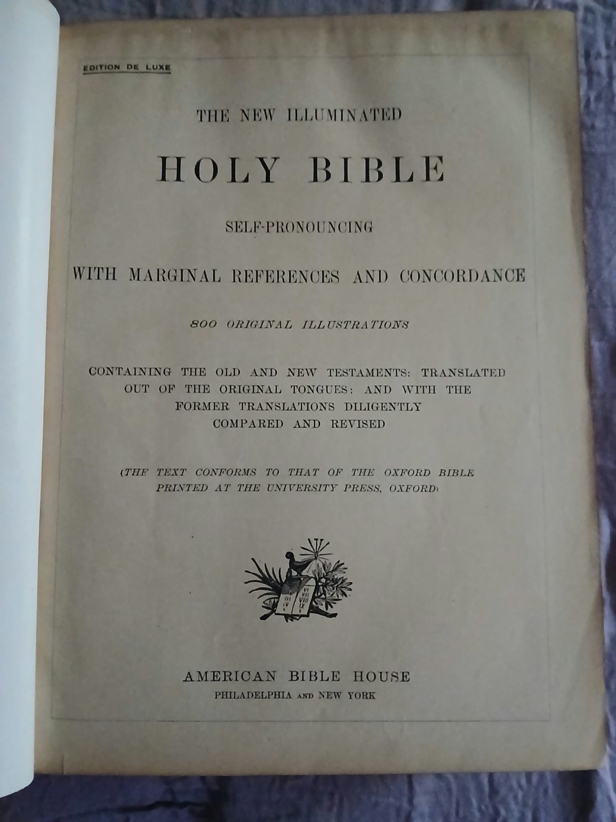 Antique Bible: 1897-98 New Illuminated Holy Bible, by American Bible House Antique Bible: 1897-98 New Illuminated Holy Bible, by American Bible House