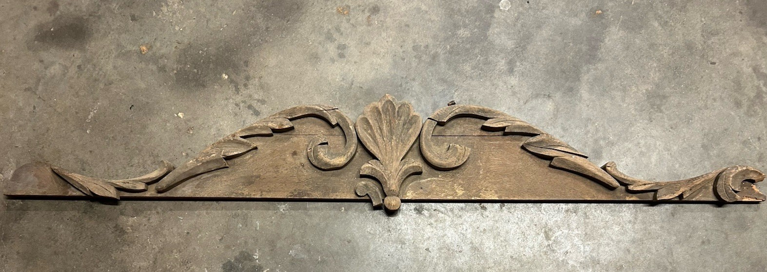 1800s Antique Victorian pediment carved wood 1800s Antique Victorian pediment carved wood