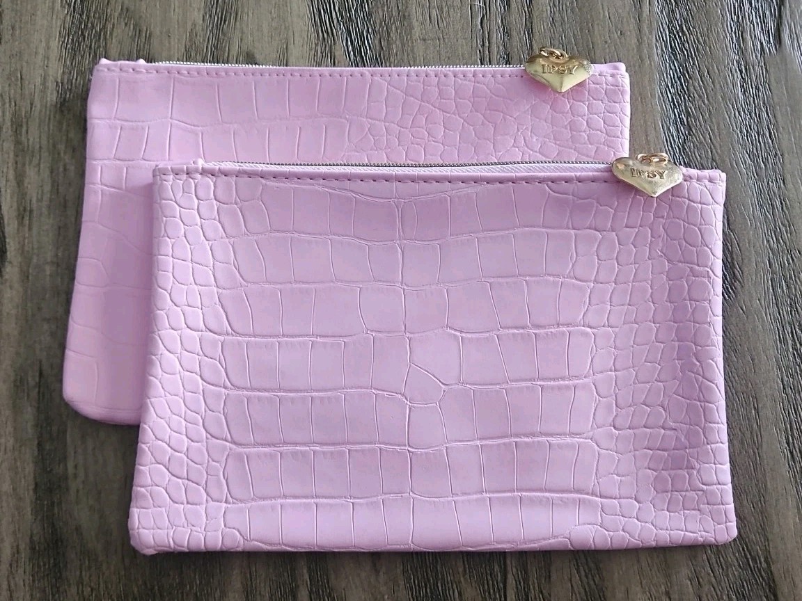 2X NEW Ipsy Cosmetic Makeup Bag February 2026 Pink Faux Crocodile, Heart Pull 2X NEW Ipsy Cosmetic Makeup Bag February 2026 Pink Faux Crocodile, Heart Pull
