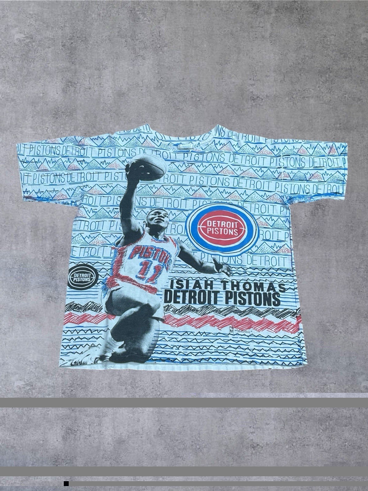 Vintage 90s Isiah Thomas Detroit Pistons NBA Magic Johnson T’s AOP Tee Men Large Vintage 90s Isiah Thomas Detroit Pistons NBA Magic Johnson T’s AOP Tee Men Large