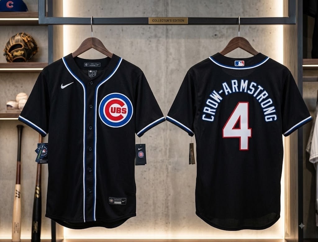 Men's Chicago Cubs #4 Pete Crow-Armstrong Black Alternate Limited Jersey NWT