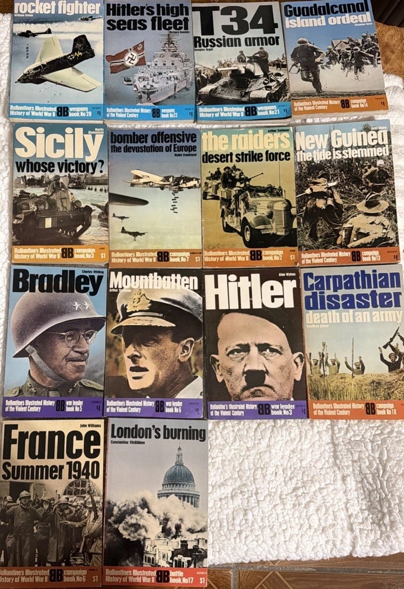 Ballantine’s Illustrated WWII History 14 Book Lot Vintage Military Paperback Ballantine’s Illustrated WWII History 14 Book Lot Vintage Military Paperback
