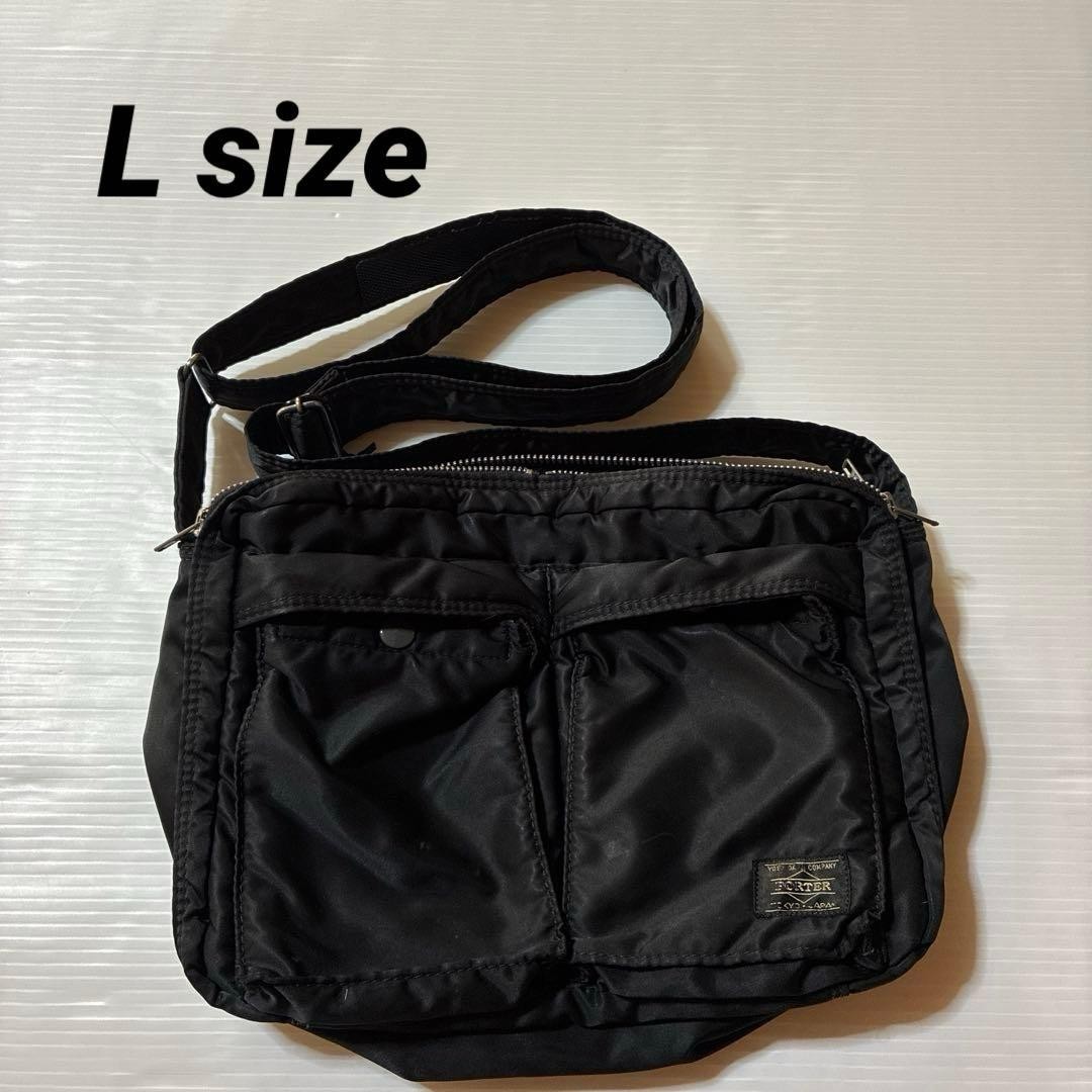 PORTER Yoshida TANKER 2-Layer Shoulder Bag L Black Made in Japan Authentic PORTER Yoshida TANKER 2-Layer Shoulder Bag L Black Made in Japan Authentic