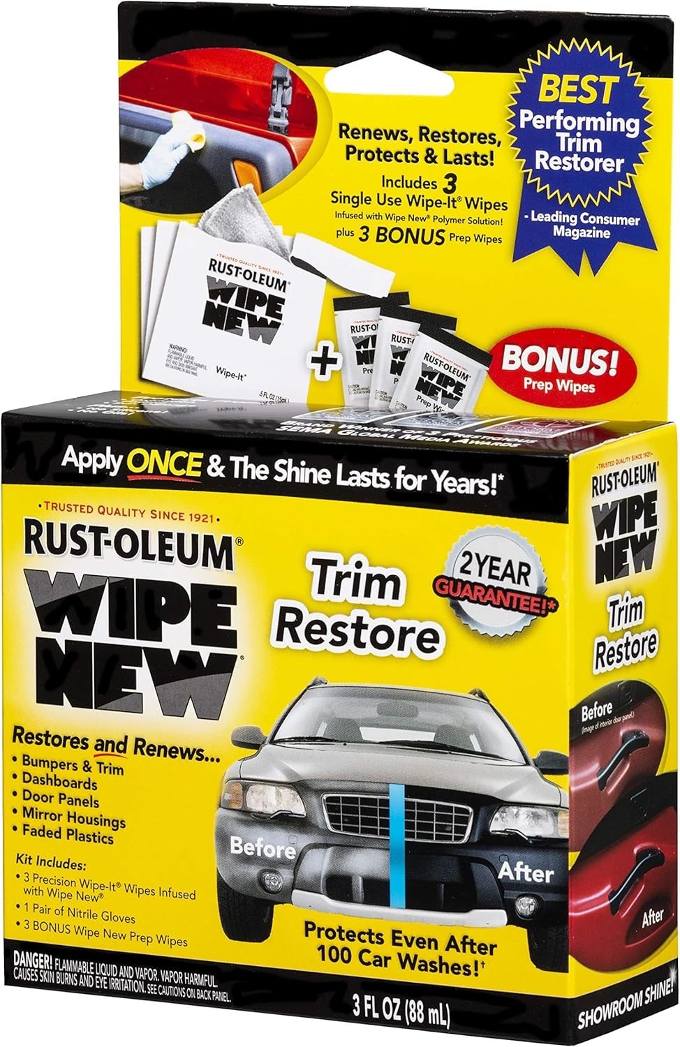 Rust-Oleum Wipe New Trim Restorer Wipe Car Interior & Exterior (2 Pack) Rust-Oleum Wipe New Trim Restorer Wipe Car Interior & Exterior (2 Pack)