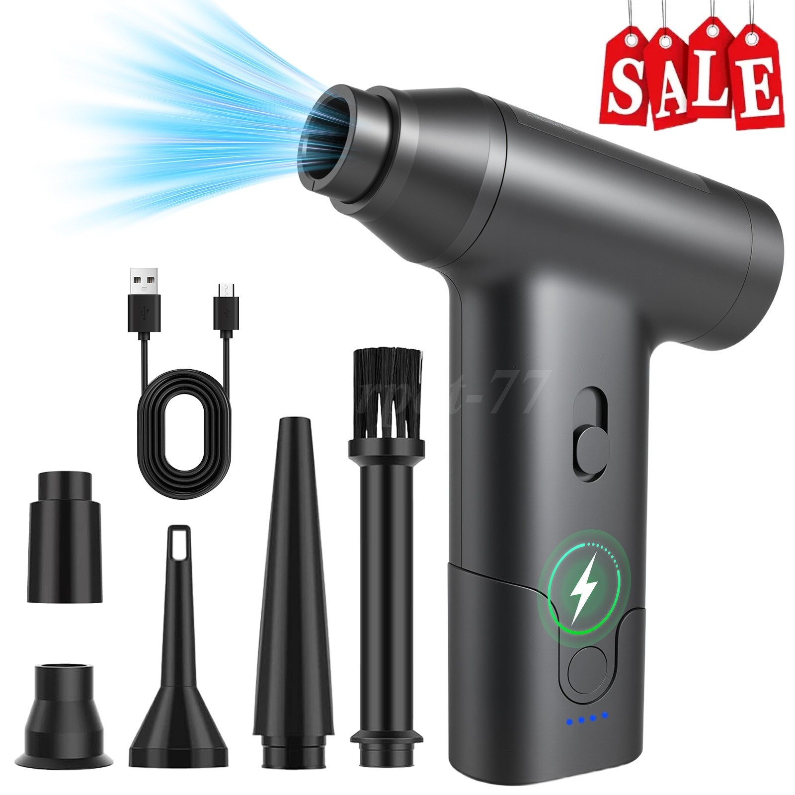 300000RPM Electric Air Duster Cordless Mini Jet Dry Blower Portable Turbo Fan US