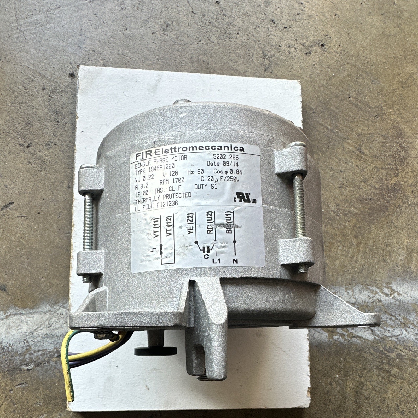 Bizerba Single Phase Slicer Motor 120V 3.2A MPN 5202.266 Bizerba Single Phase Slicer Motor 120V 3.2A MPN 5202.266