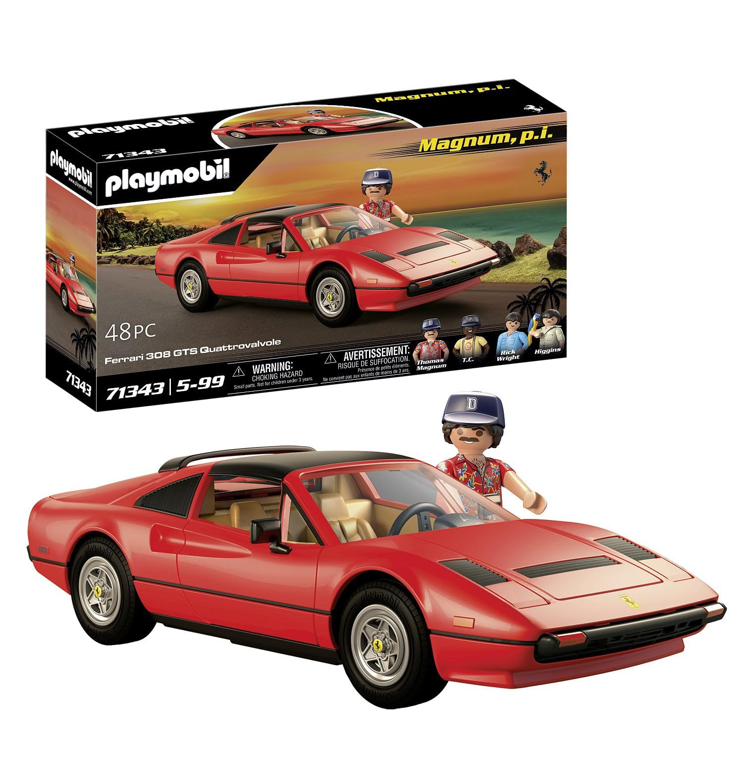 PLAYMOBIL Ferrari 308 GTS Magnum P.I Toy Figure Playset with 3 Characters PLAYMOBIL Ferrari 308 GTS Magnum P.I Toy Figure Playset with 3 Characters