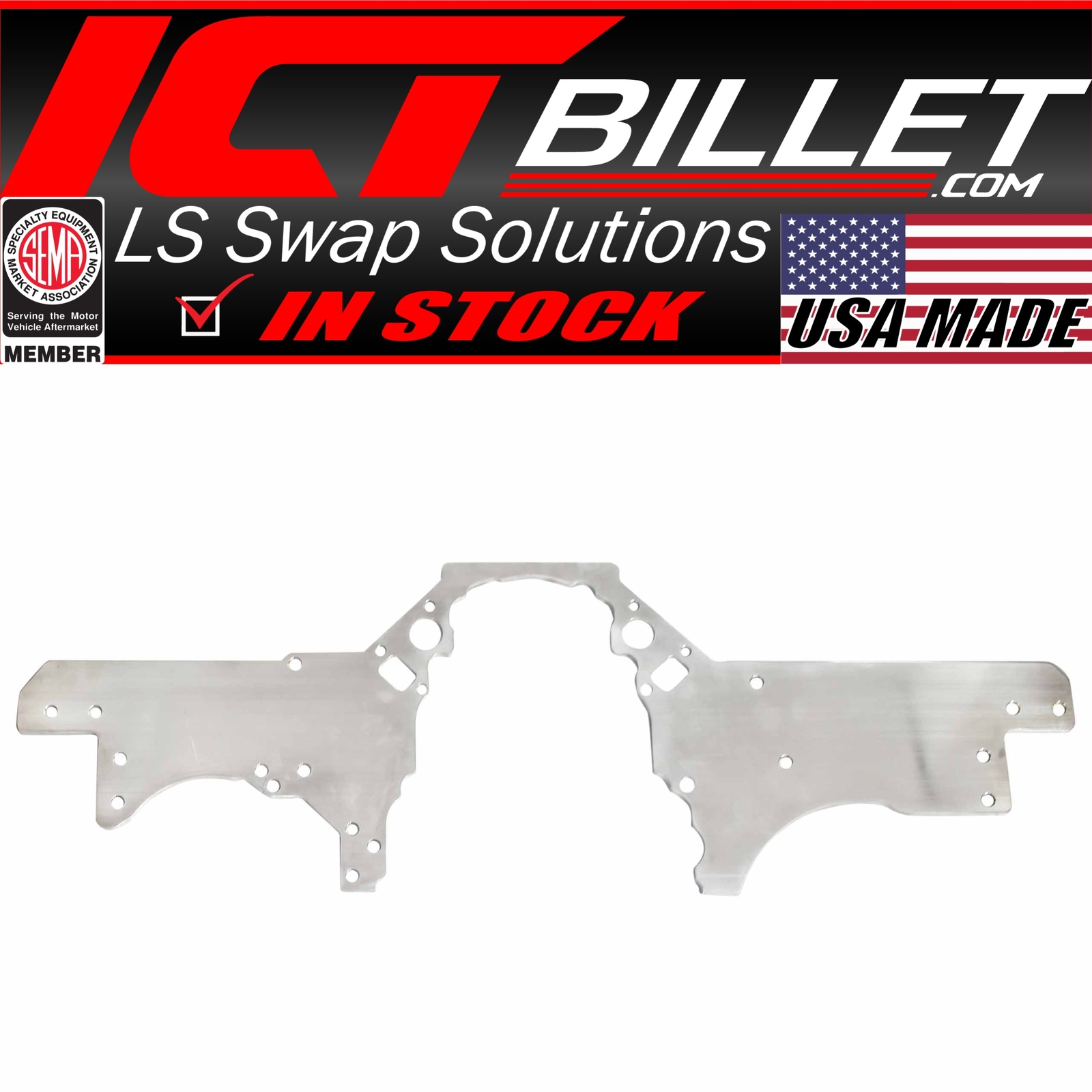 ICT Billet LS Front Engine Plate for 1993-02 F-Body Camaro Motor Mount