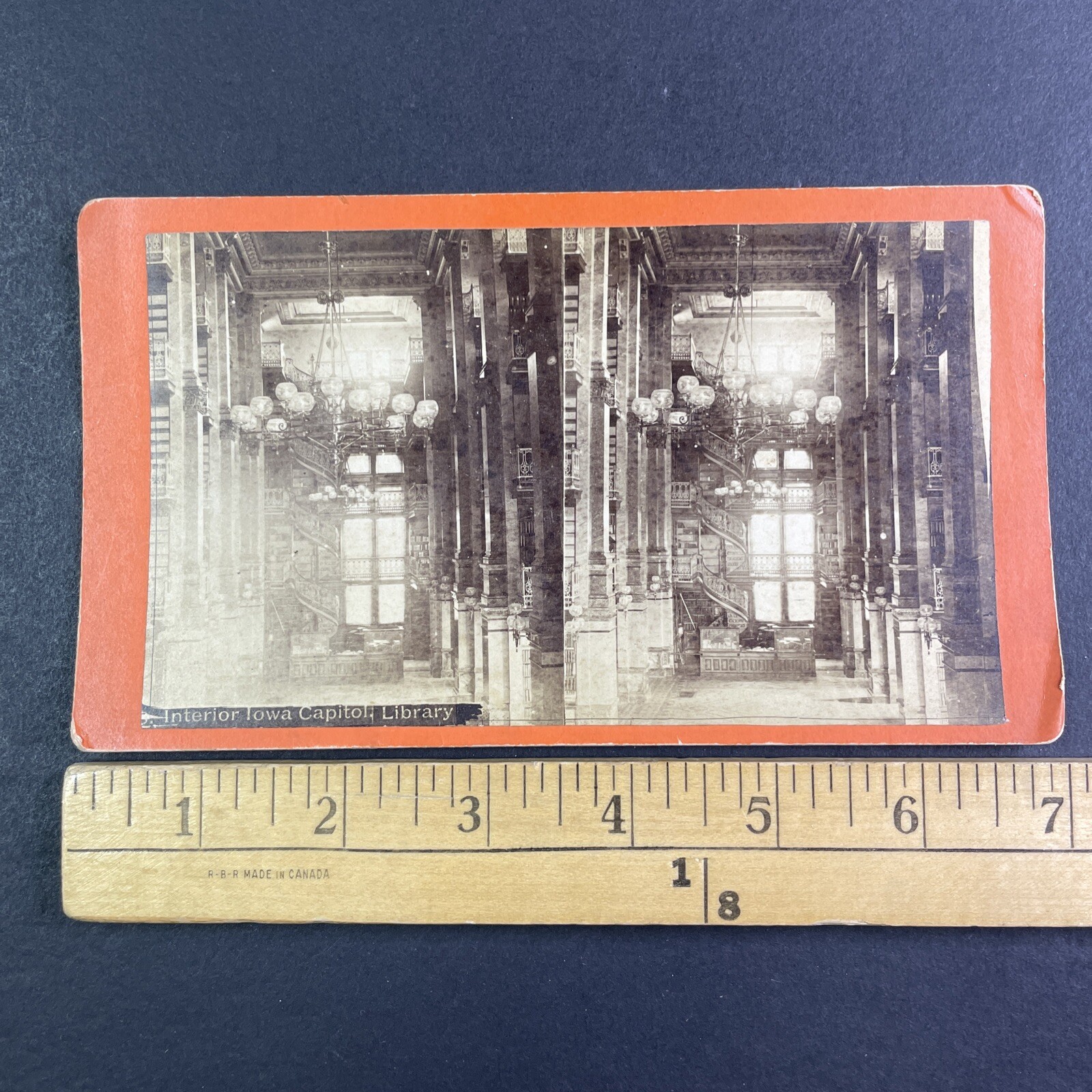 Iowa State Capitol Library Des Moines Stereoview Susong 1880s Flat Mount
