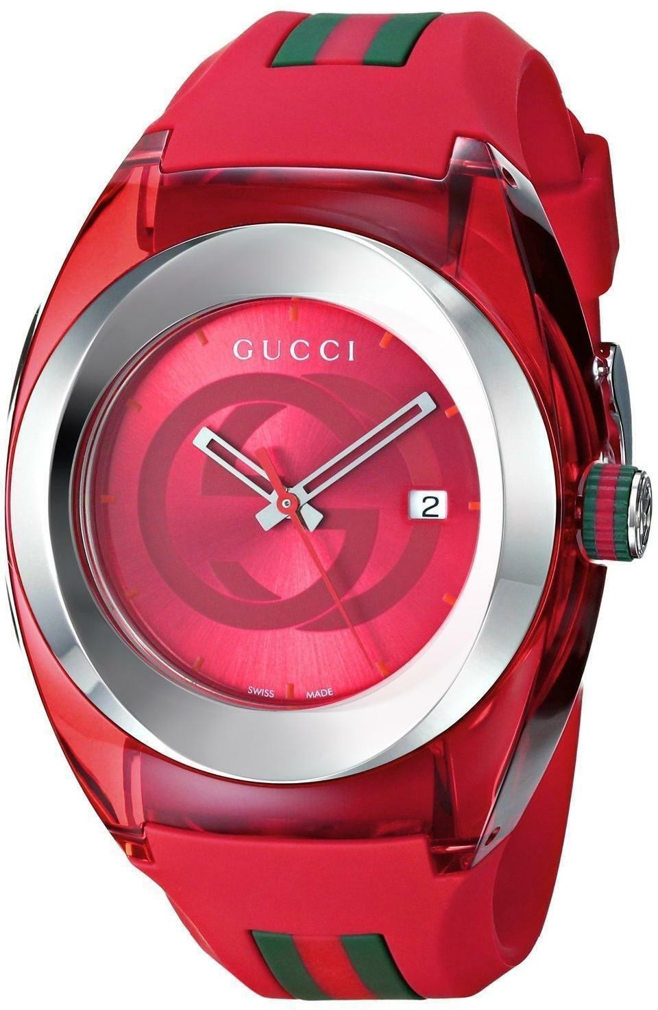 New Gucci Sync Sport XXL 46mm Red Rubber Band Red Dial Unisex Watch YA137103 New Gucci Sync Sport XXL 46mm Red Rubber Band Red Dial Unisex Watch YA137103