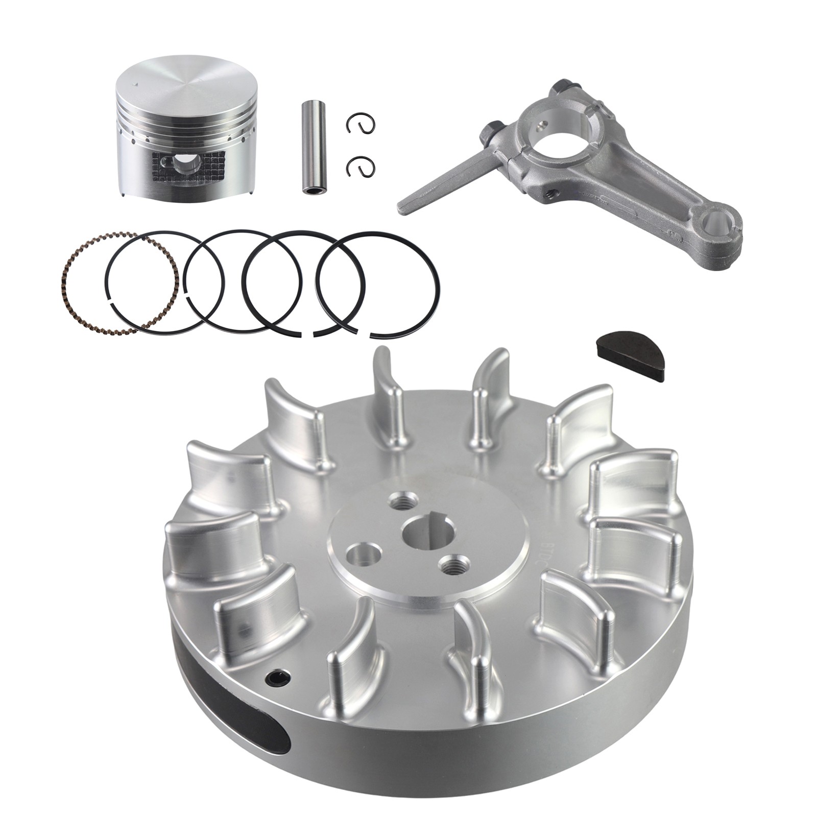 Billet Aluminum Flywheel Connecting Rod Piston For  Predator 79cc 98cc Engine