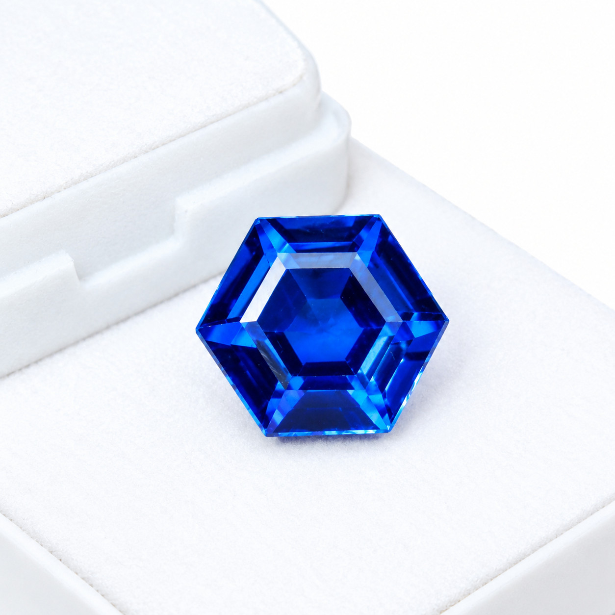9.35 Ct Natural Kashmiri Blue Sapphire Certified Loose Gemstone Hexagon Cut
