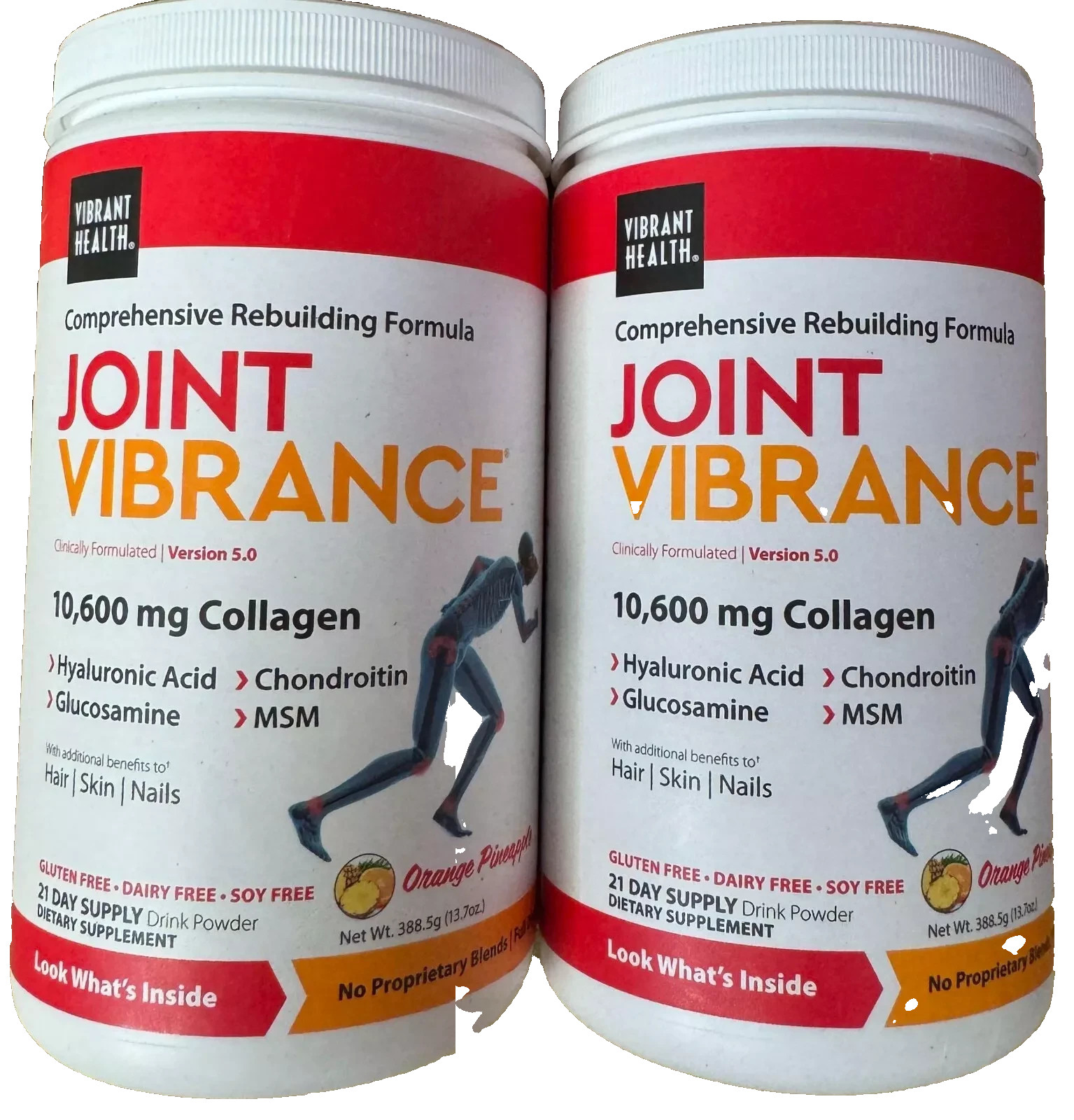 LOT OF 2 Vibrant Health Joint Vibrance 10,600 mg Colla Orange Pineapple 13.7oz LOT OF 2 Vibrant Health Joint Vibrance 10,600 mg Colla Orange Pineapple 13.7oz
