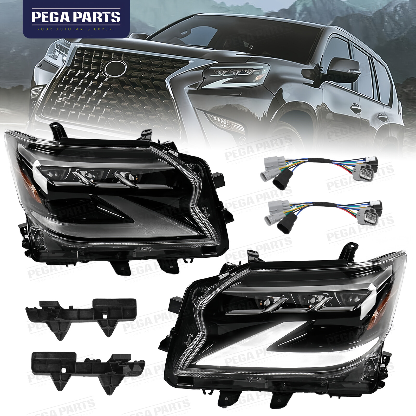 For 2014-2019 Lexus GX460 Left Right Side Full LED Headlight Headlamp L R LH RH