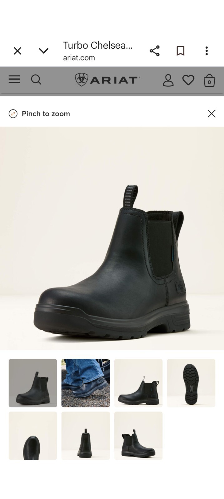 Ariat Turbo Chelsea Work Boots Black 7 EE Wide Waterproof Carbon Toe 10029504 Ariat Turbo Chelsea Work Boots Black 7 EE Wide Waterproof Carbon Toe 10029504